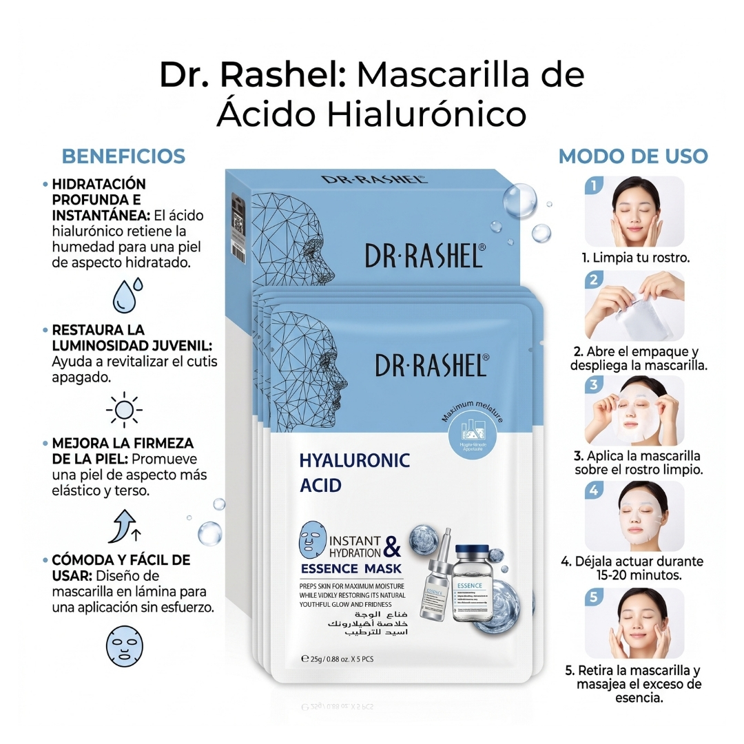 SET HIDRATANTE FACIAL ÁCIDO HIALURÓNICO DR. RASHEL 3 PIEZAS - 5