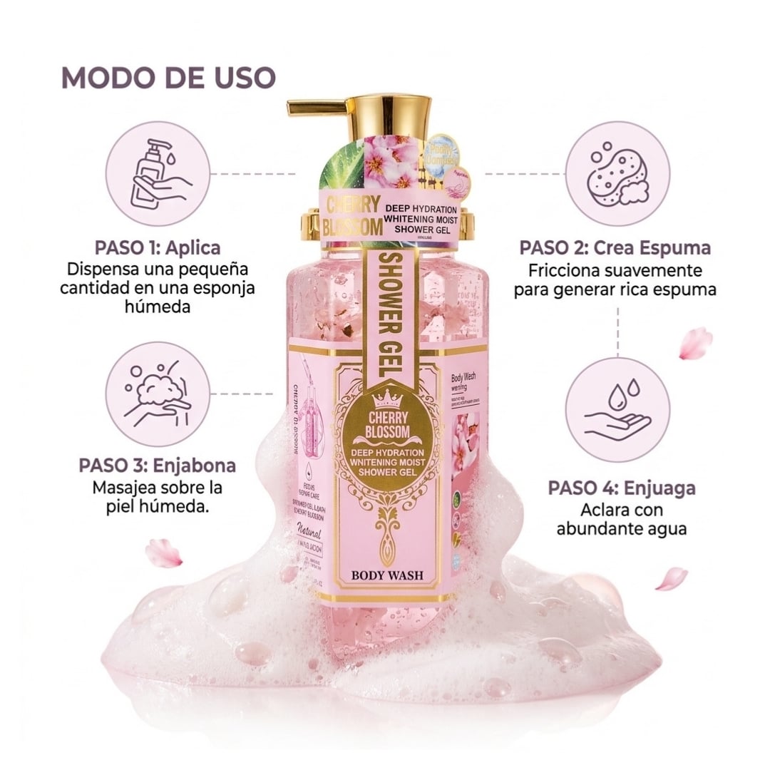 GEL CORPORAL DE BAÑO WOKALI CHERRY BLOSSOM  750 ML - 2