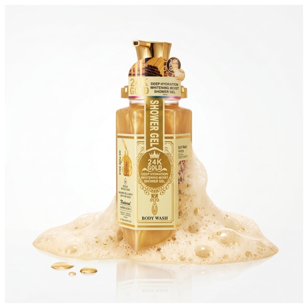 GEL DE BAÑO JABÓN LÍQUIDO CORPORAL 24K GOLD WOKALI 750ML - 1
