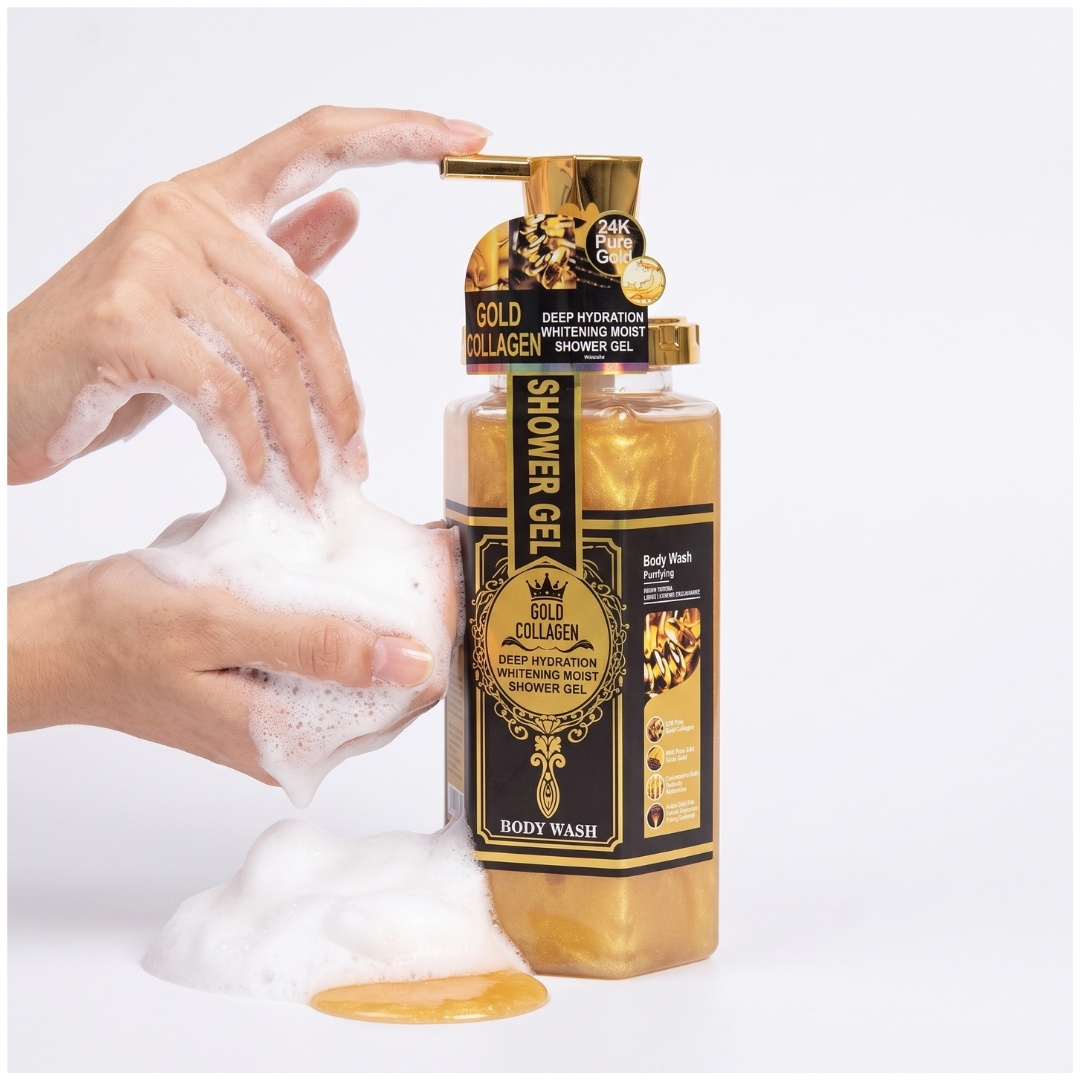 WOKALI GEL DE DUCHA JABÓN LÍQUIDO CORPORAL ORO 24K Y COLÁGENO 750ML - 1