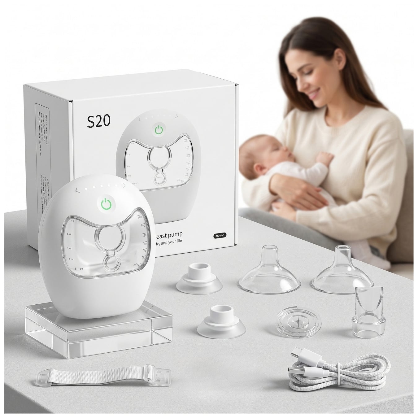 EXTRACTOR DE LECHE ELÉCTRICO PORTÁTIL E INALÁMBRICO S20 - 1