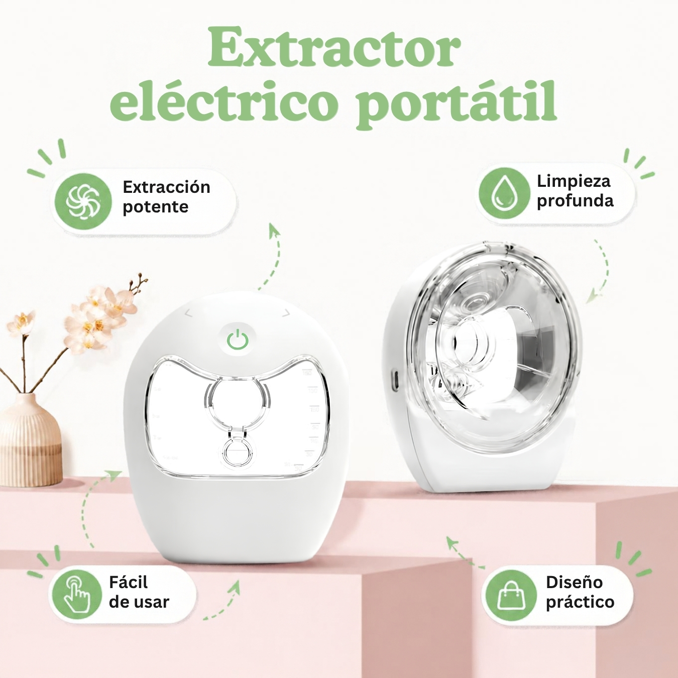 EXTRACTOR DE LECHE ELÉCTRICO PORTÁTIL E INALÁMBRICO S20 - 4