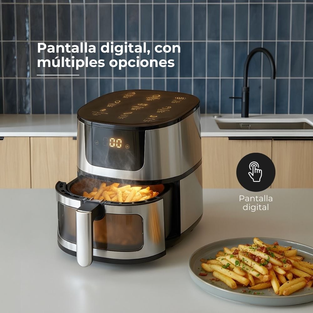 AIRFRYER BELESSI CON PANTALLA DIGITAL, CAPACIDAD DE 4.5LT Y VENTANA DE VISUALIZACIÓN CON LUZ. - 3