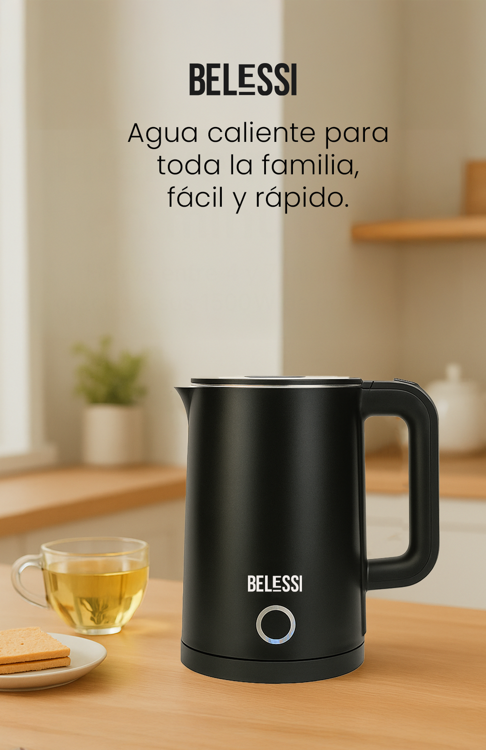 HERVIDOR ELÉCTRICO BELESSI 2.3L – CAPACIDAD XL, HIERVE RÁPIDO PARA TODA LA FAMILIIA. - 7