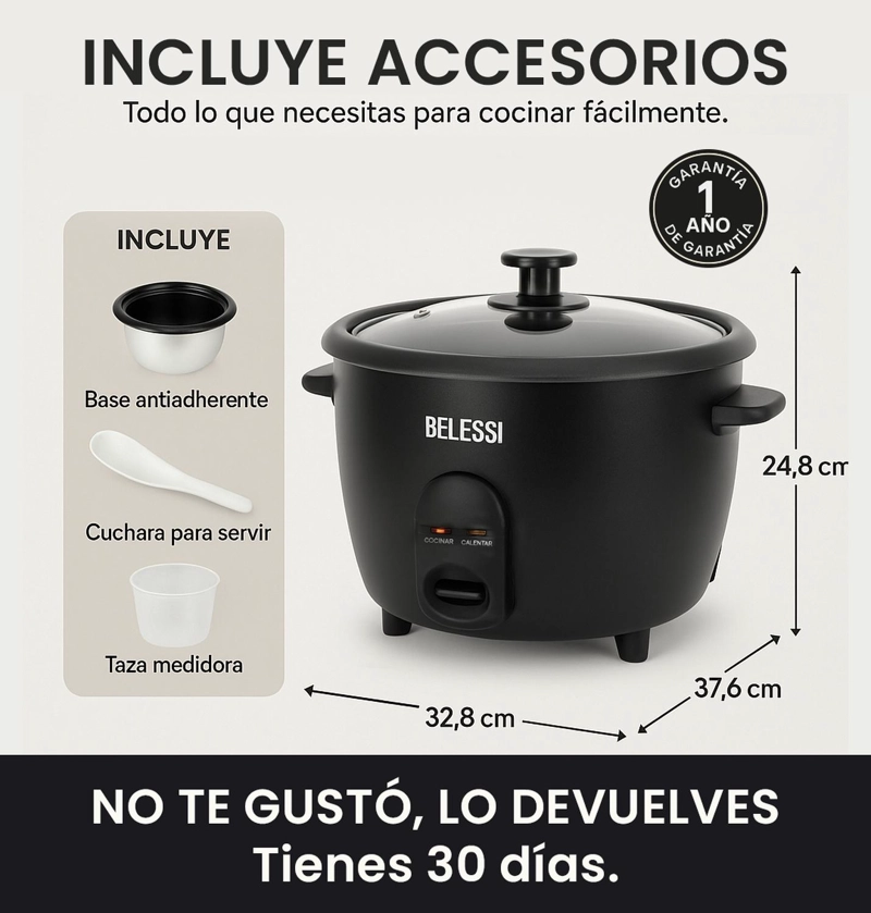 COMBO X2: OLLA ARROCERA + LICUADORA 2 VELOCIDADES 500W - 4