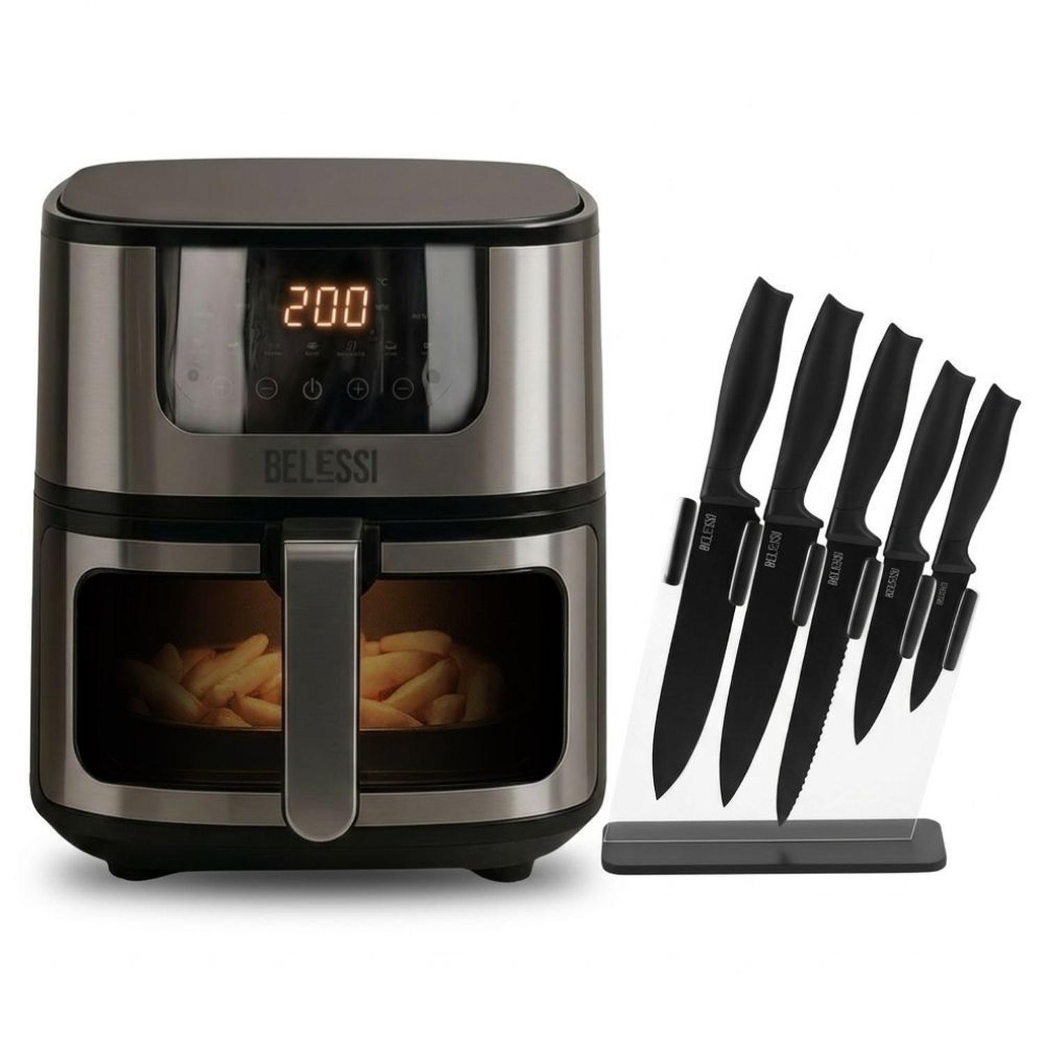 COMBO X6: FREIDORA DE AIRE 4.5LT + SET DE CUCHILLOS X5 - 1