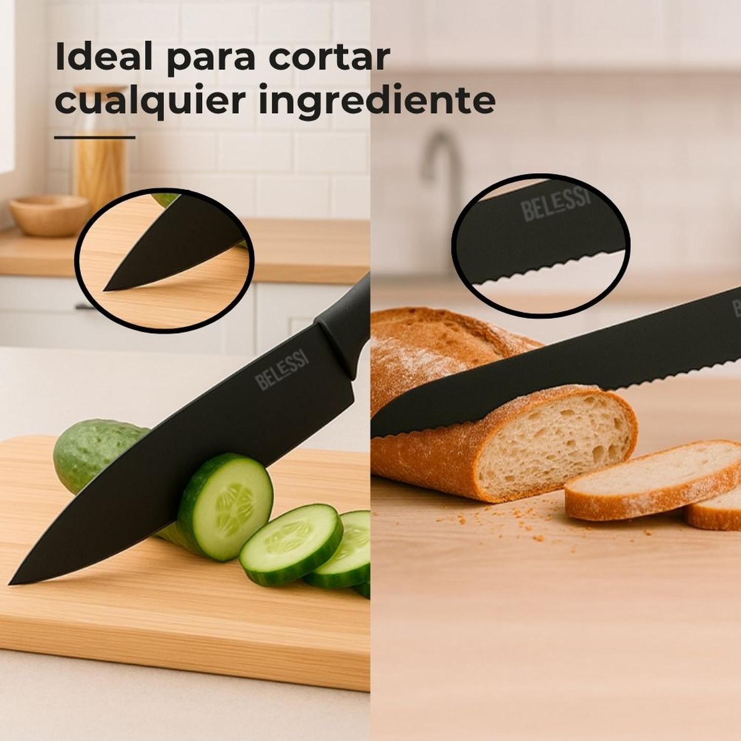 COMBO X6: FREIDORA DE AIRE 4.5LT + SET DE CUCHILLOS X5 - 7