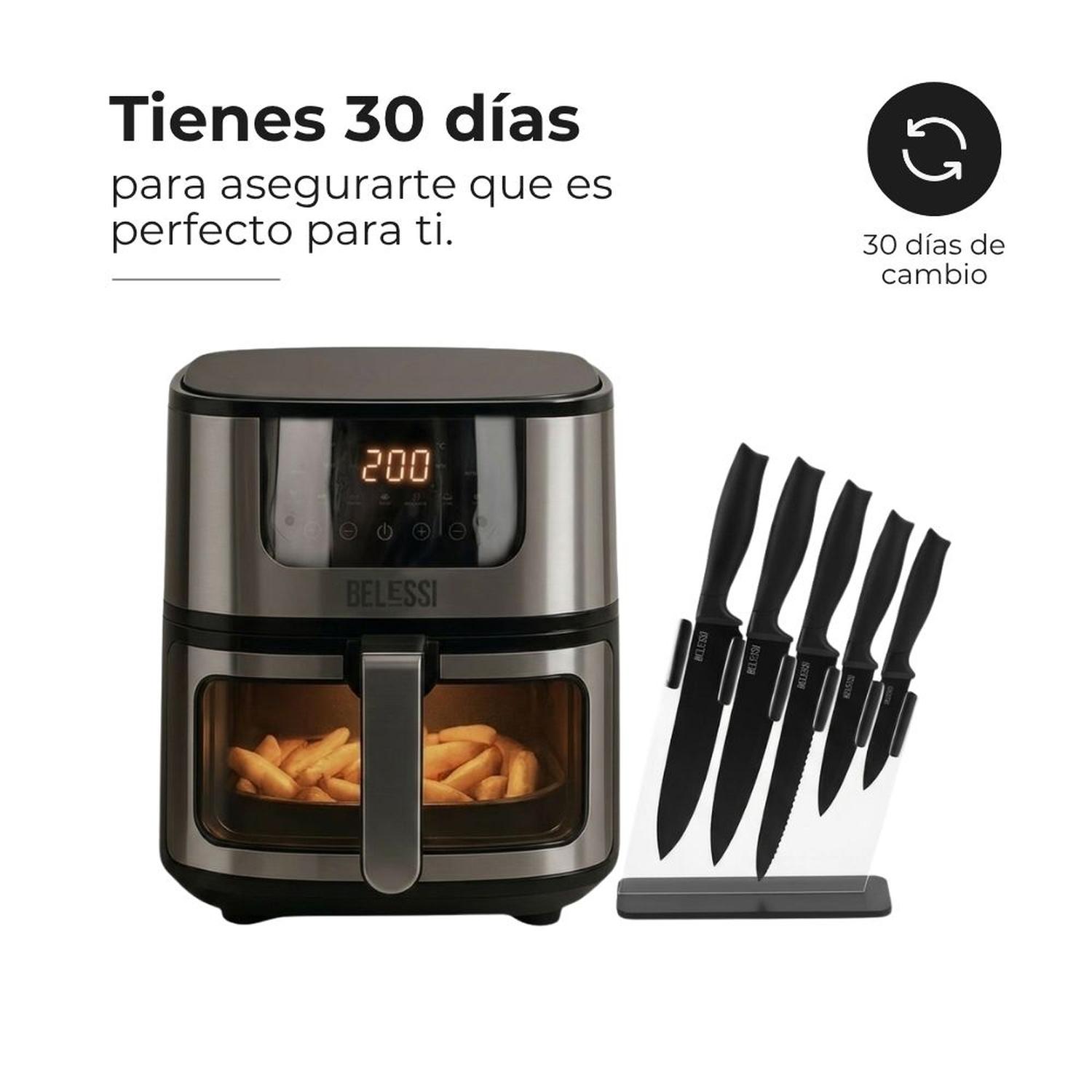 COMBO X6: FREIDORA DE AIRE 4.5LT + SET DE CUCHILLOS X5 - 8