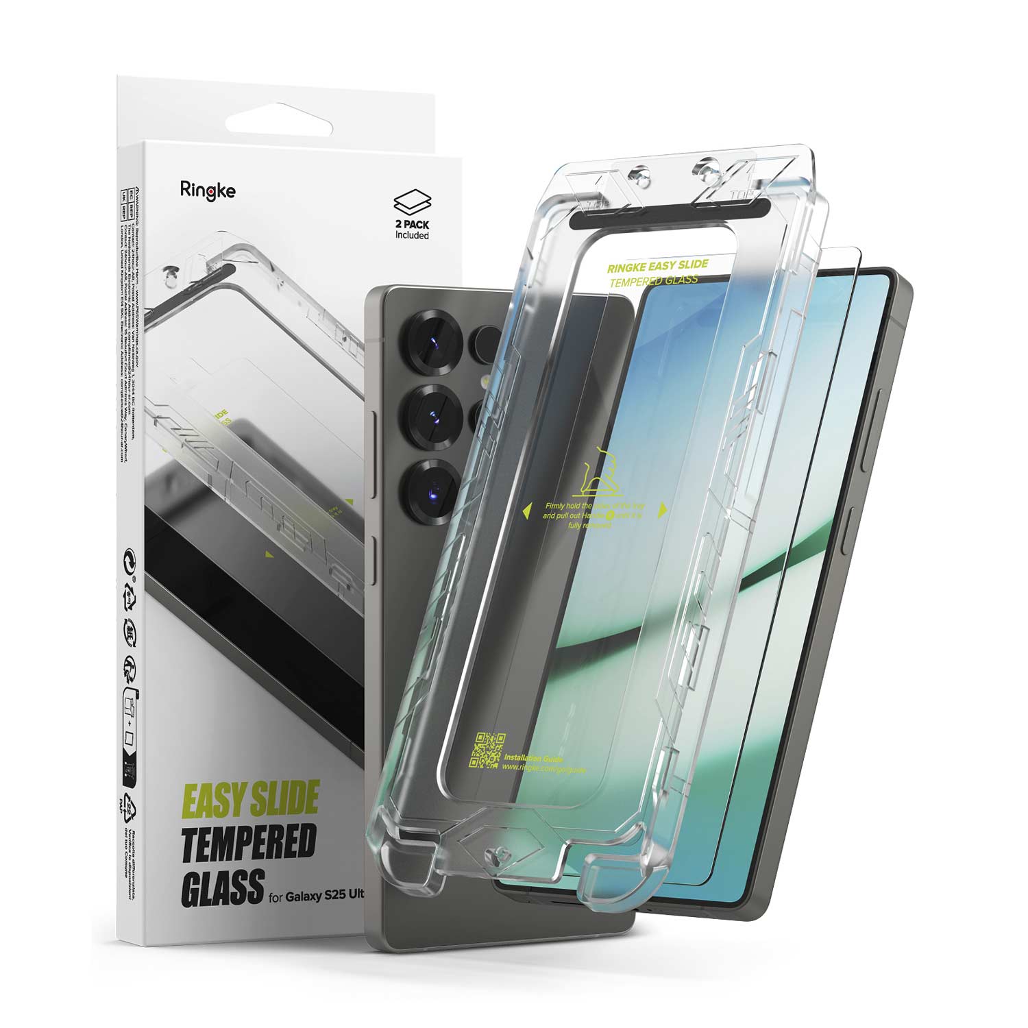 PROTECTOR PANTALLA PARA GALAXY S25 ULTRA RINGKE VIDRIO TEMPLADO 9H INSTALADOR 2 UND - 1
