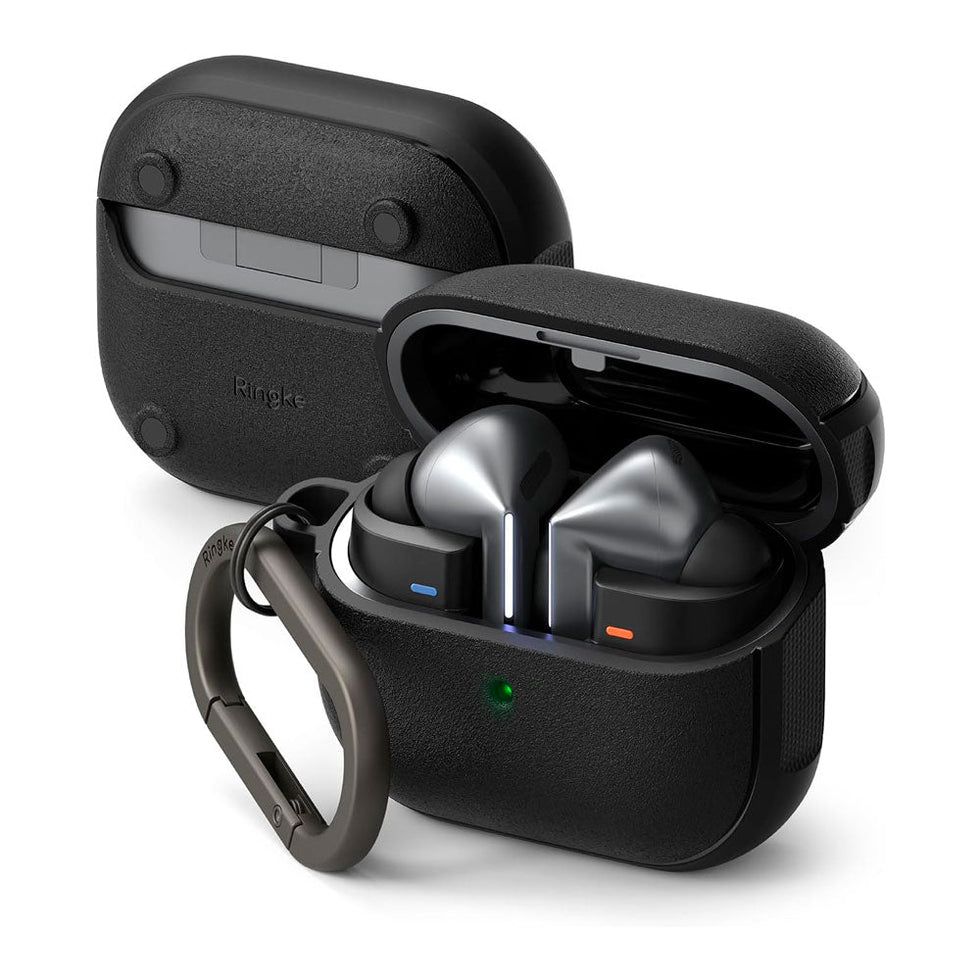 CASE GALAXY BUDS3 Y BUDS 3 PRO RINGKE ONYX MAGNÉTICO MOSQUETON NEGRO - 1