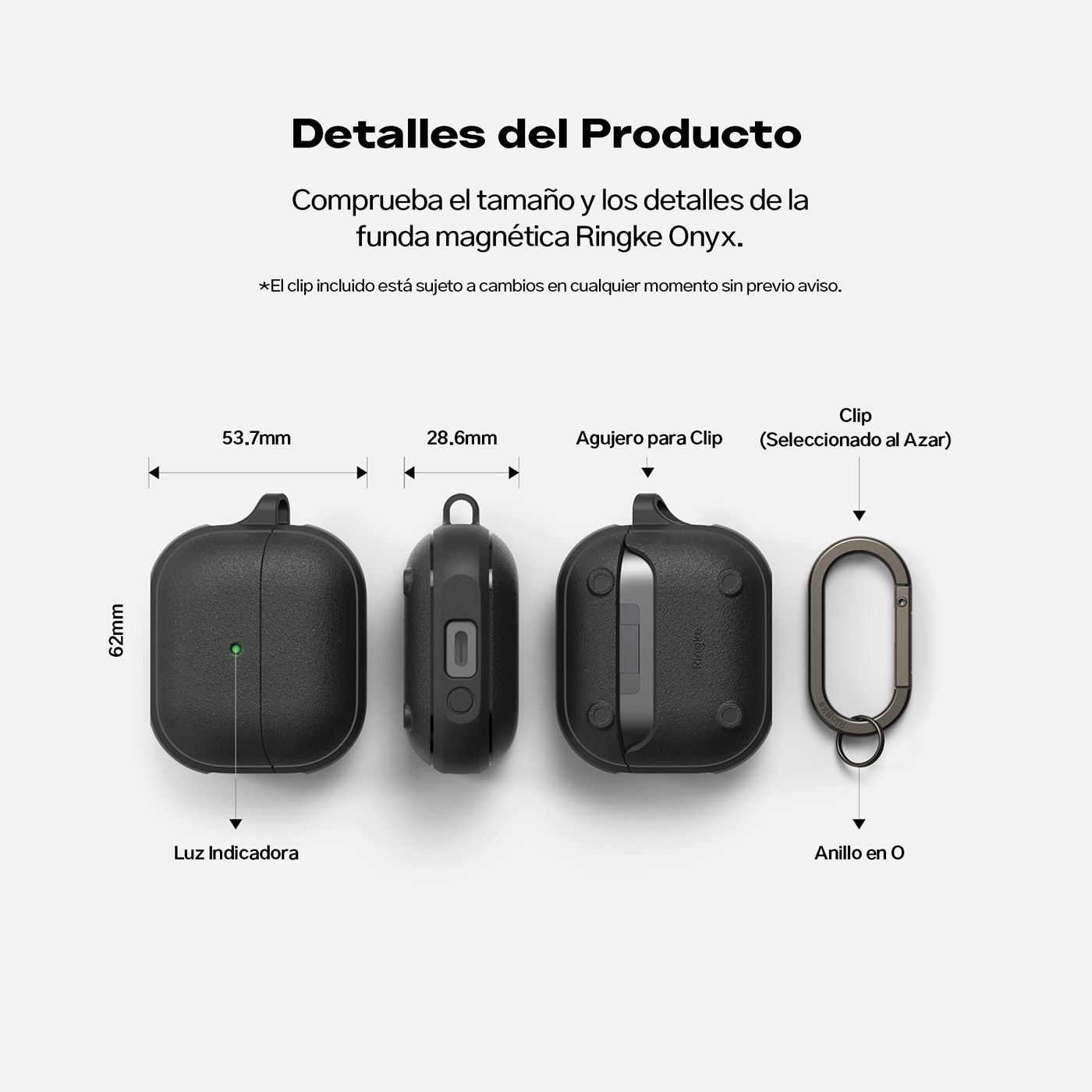 CASE GALAXY BUDS3 Y BUDS 3 PRO RINGKE ONYX MAGNÉTICO MOSQUETON NEGRO - 7