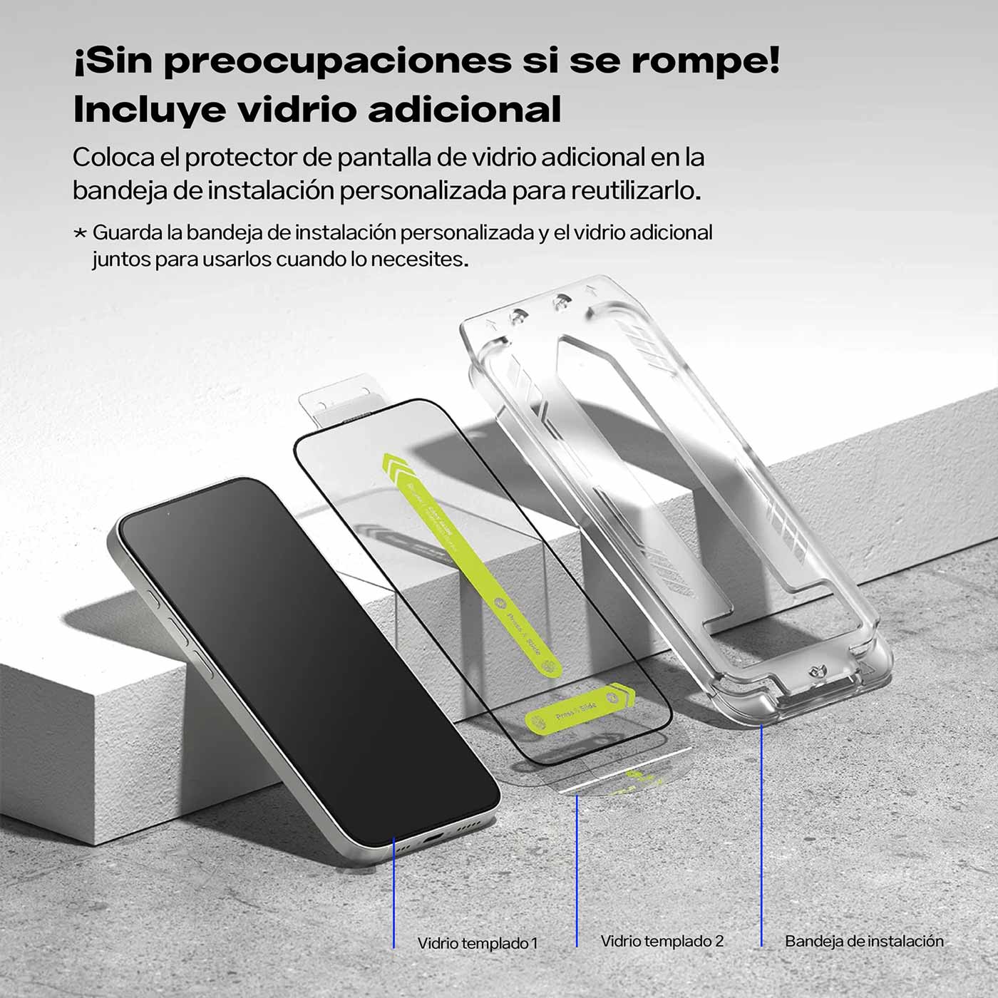 PROTECTOR PANTALLA IPHONE 16E RINGKE PROTECCION 9H 2 UND - 3
