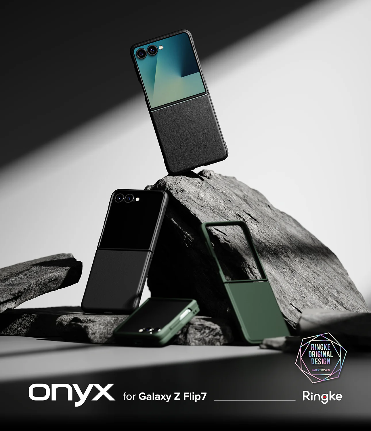 CASE GALAXY Z FLIP7 FLIP 7 RINGKE ONYX NEGRO - 2