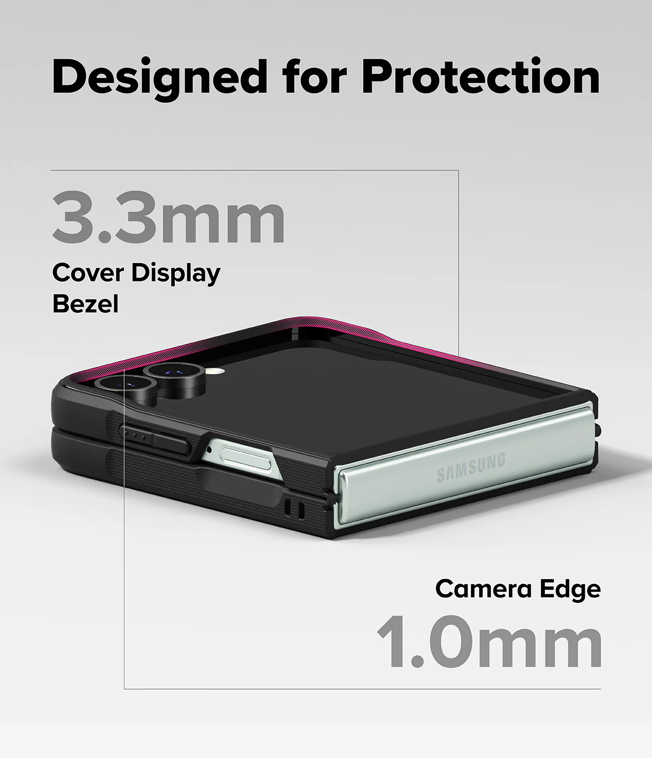 CASE GALAXY Z FLIP7 FLIP 7 RINGKE ONYX NEGRO - 4