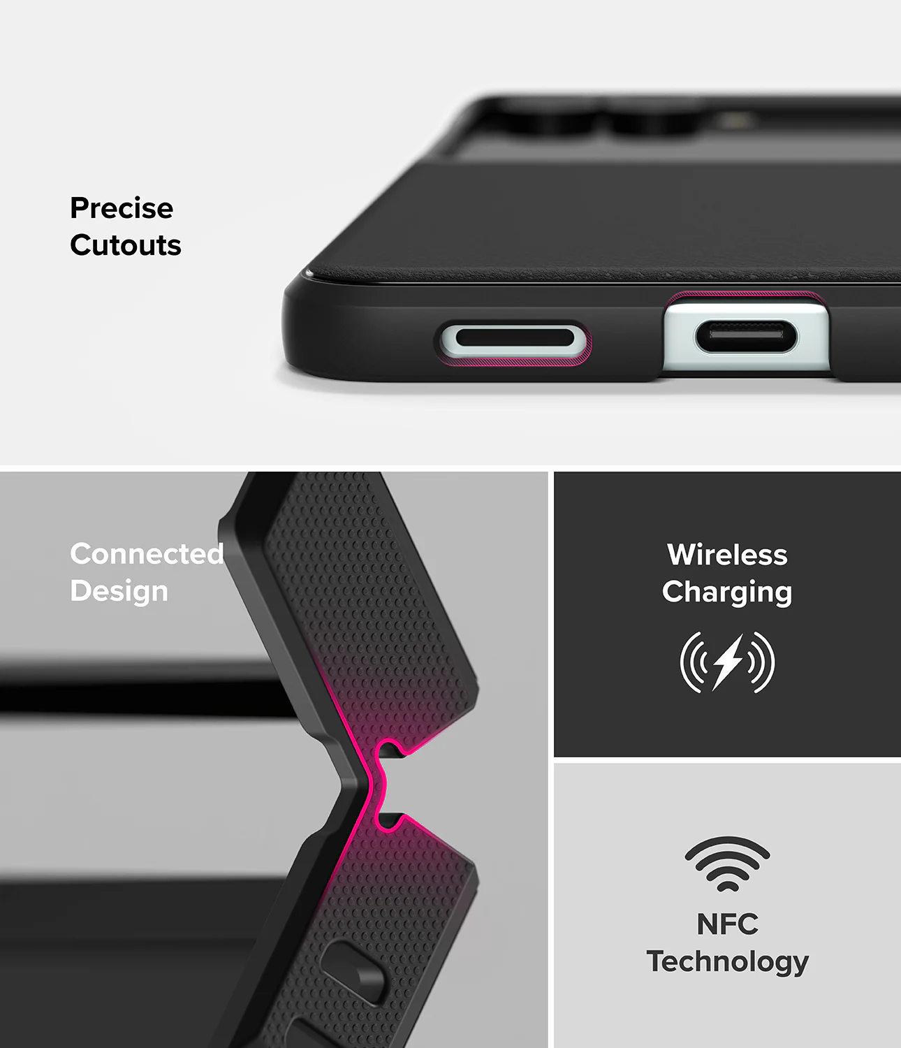 CASE GALAXY Z FLIP7 FLIP 7 RINGKE ONYX NEGRO - 5
