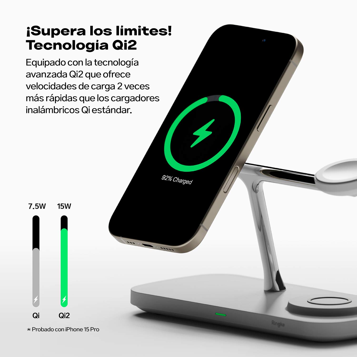 STAND CARGADOR INALÁMBRICO RINGKE QI2 3 EN 1 (MAGSAFE) - 3