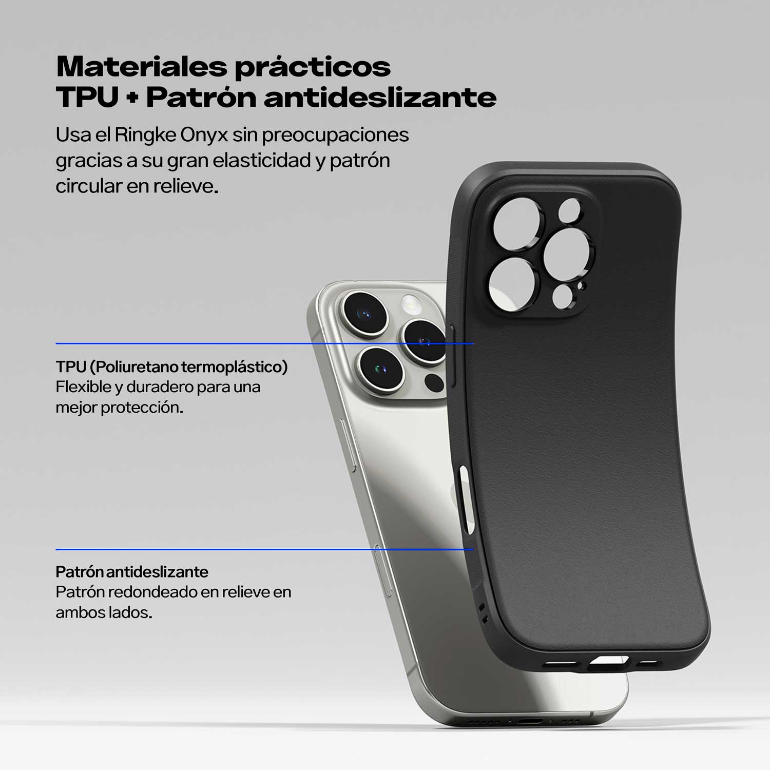 CASE IPHONE 16 PRO MAX RINGKE ONYX MAGNÉTICO NEGRO TEXTURIZADO - 3