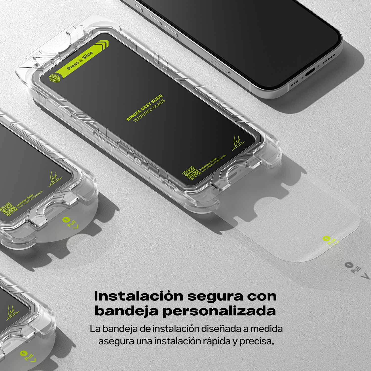 PROTECTOR DE PANTALLA VIDRIO RINGKE EASY SLIDE IPHONE 16 / IPHONE 15 INSTALADOR 2 UND - 7