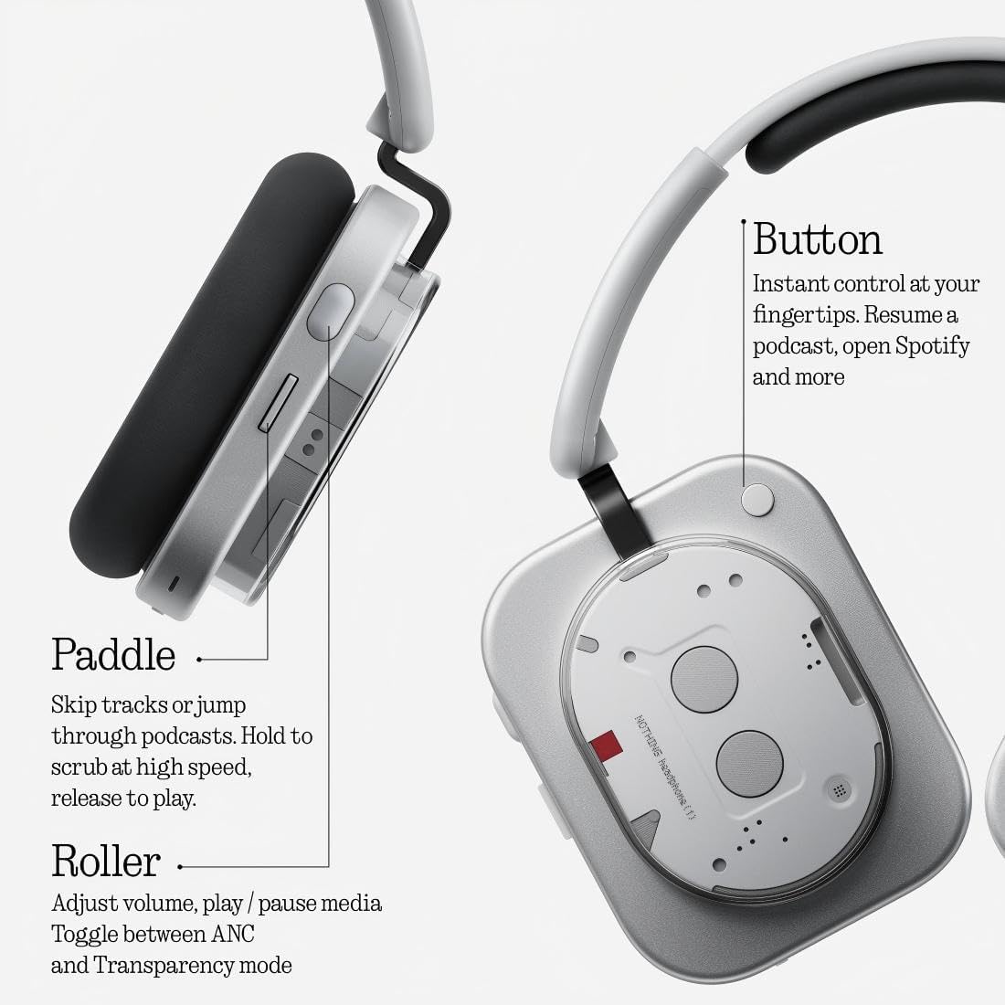 AUDIFONOS NOTHING HEADPHONE 1 DISEÑO FUTURISTA AUDIO KEF PREMIUM CANCELACION RUIDO AUDIO ADAPTATIVO - 3