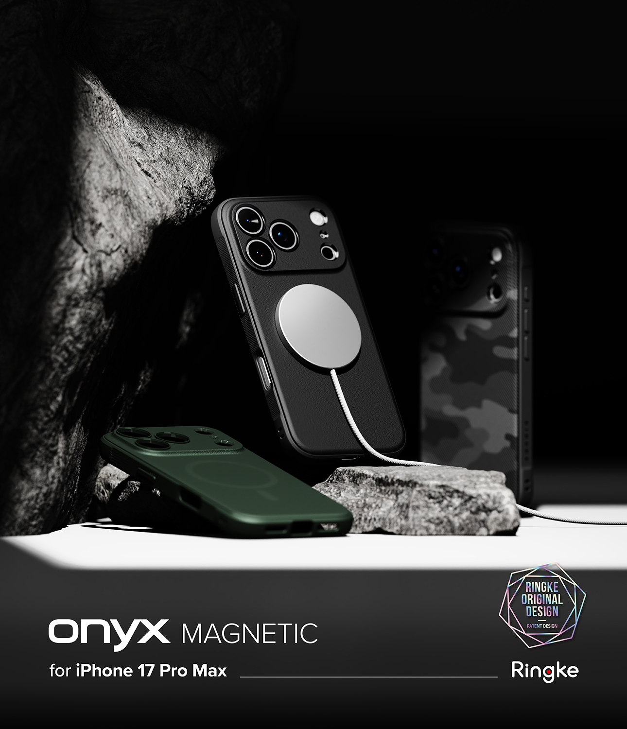 CASE IPHONE 17 PRO MAX MAGNÉTICO NEGRO RINGKE ONYX DE USA - 2