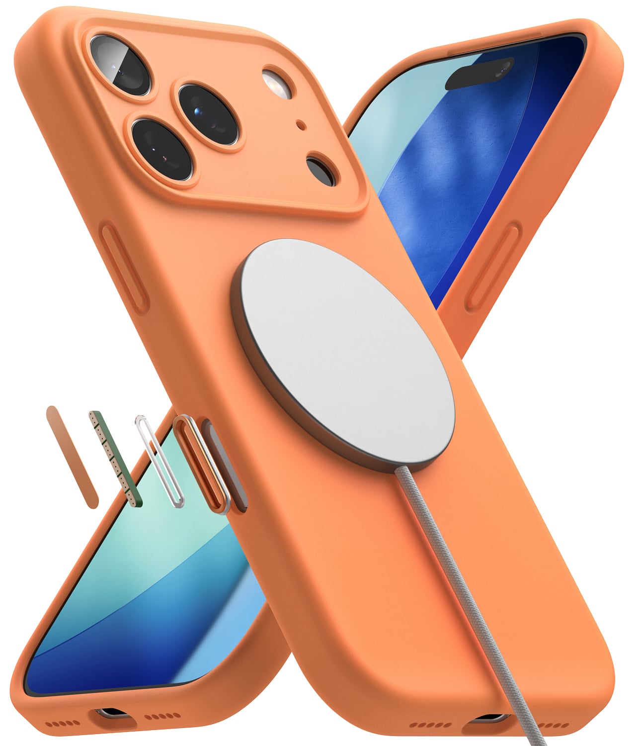CASE IPHONE 17 PRO MAX RINGKE PREMIUM SILICONA NARANJA DE USA - 1