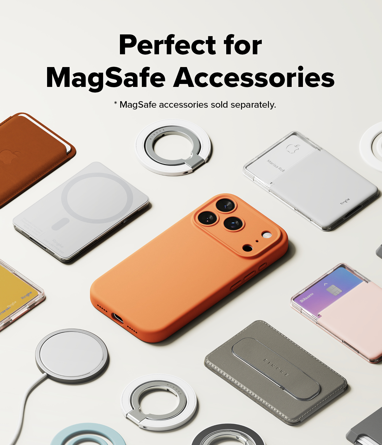 CASE IPHONE 17 PRO MAX RINGKE PREMIUM SILICONA NARANJA DE USA - 5