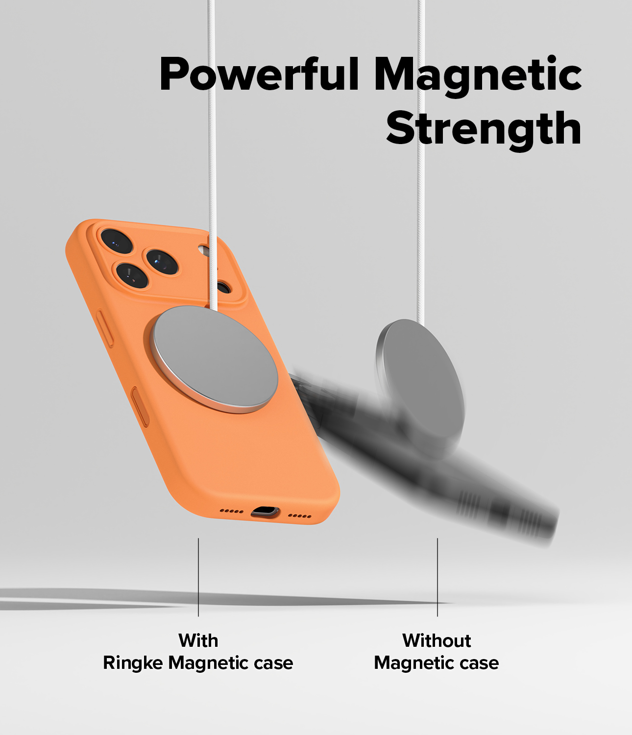 CASE IPHONE 17 PRO MAGNÉTICO SILICONA RINGKE NARANJA DE USA - 5