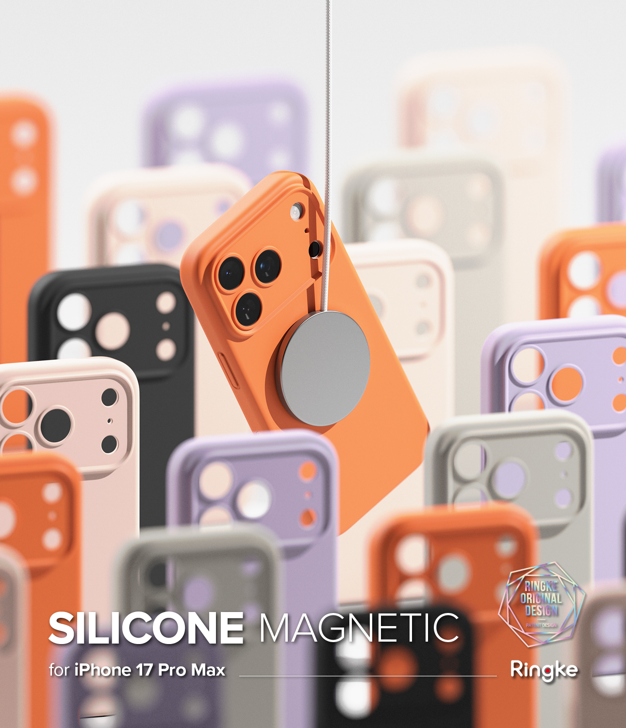 CASE IPHONE 17 PRO MAX RINGKE SILICONA MAGNÉTICO NEGRO DE USA - 2