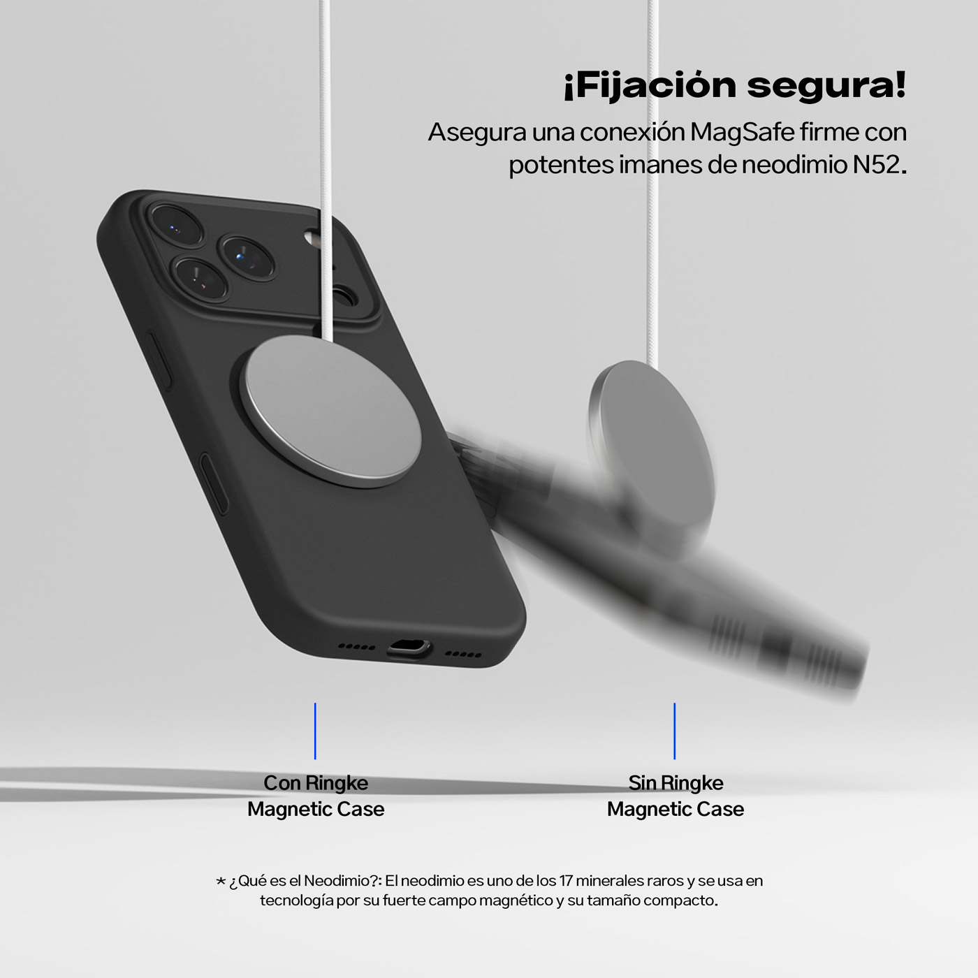 CASE IPHONE 17 PRO MAX RINGKE SILICONA MAGNÉTICO NEGRO DE USA - 6