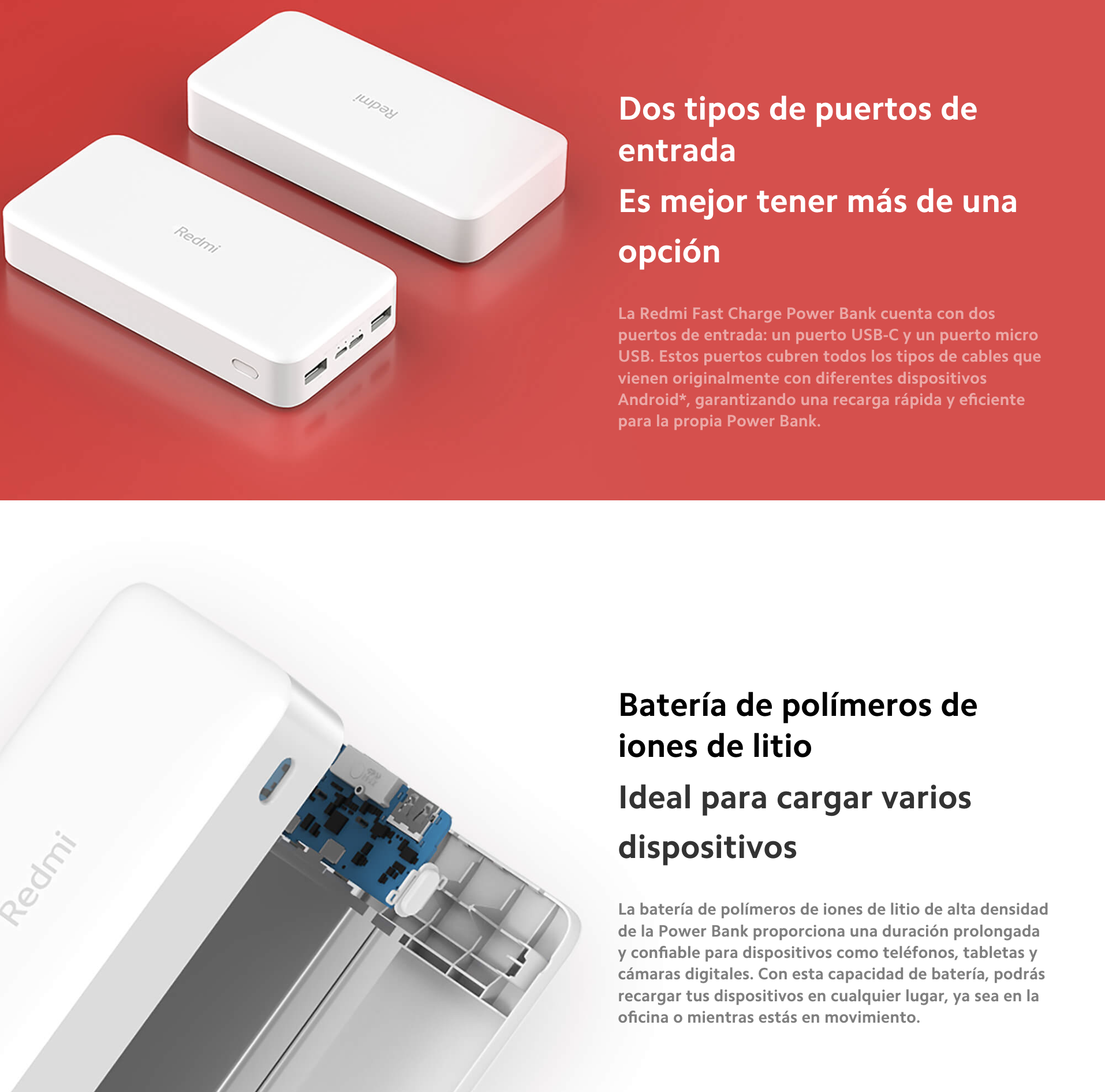 POWER BANK XIAOMI REDMI 20000 MAH 18W NEGRO - 4