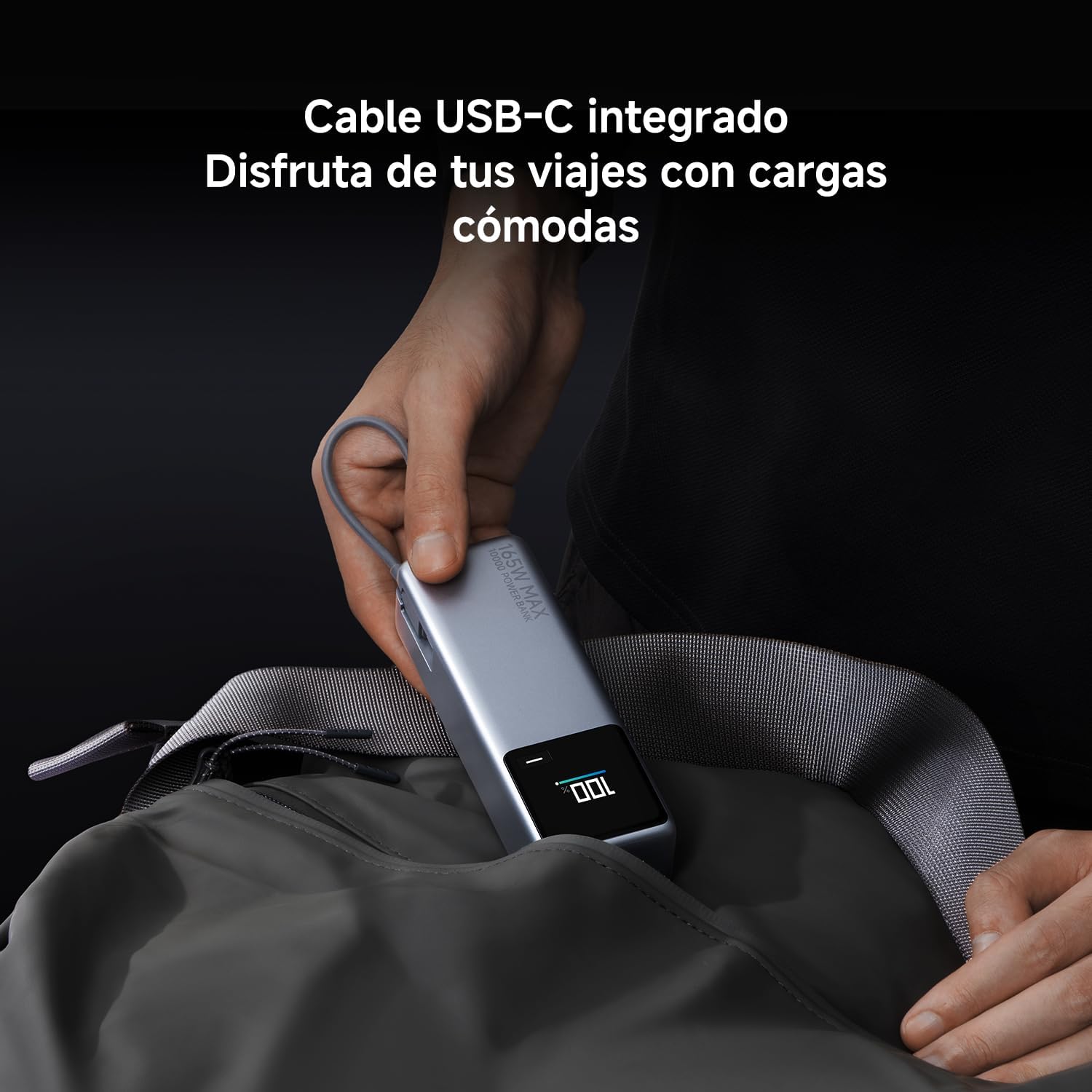 POWER BANK XIAOMI 10000MAH 165W CABLE USB-C INTEGRADO - 7