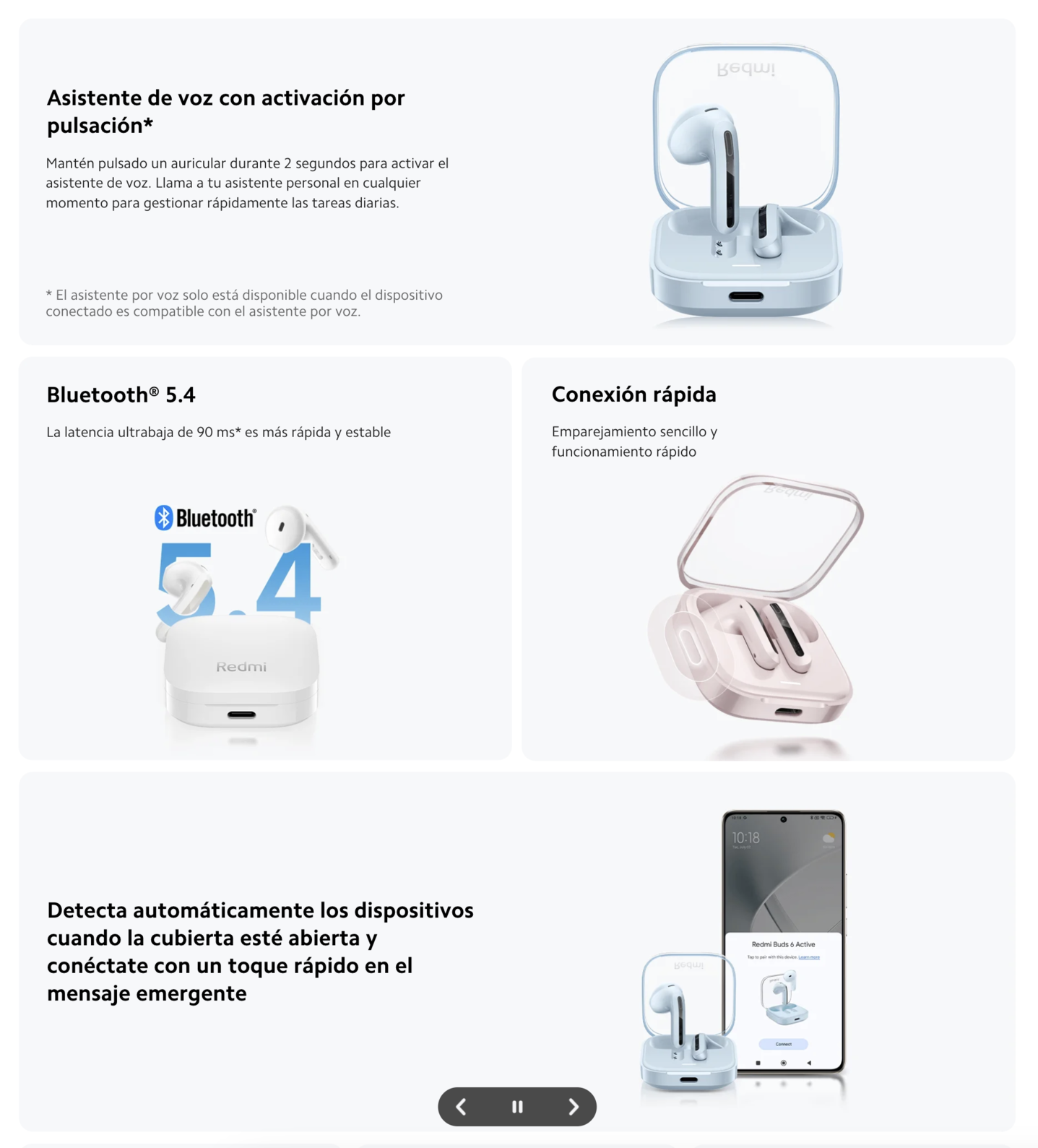AUDÍFONOS XIAOMI REDMI BUDS 6 ACTIVE ROSADO - 2