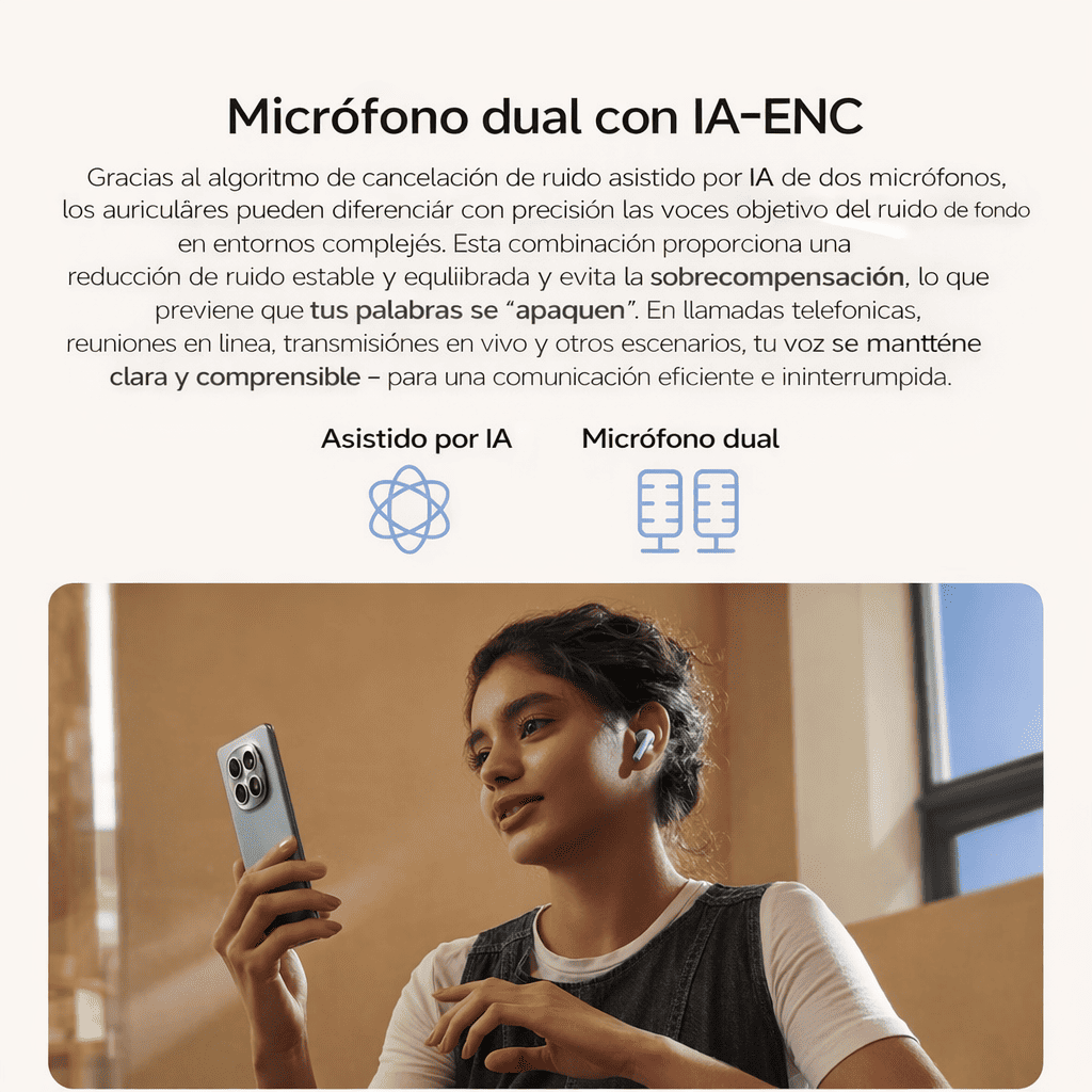 AUDÍFONOS REDMI BUDS 8 LITE CANCELACIÓN RUIDO 42 DB SONIDO 12.4MM BATERÍA 36H SONIDO PERSONALIZADO - 3