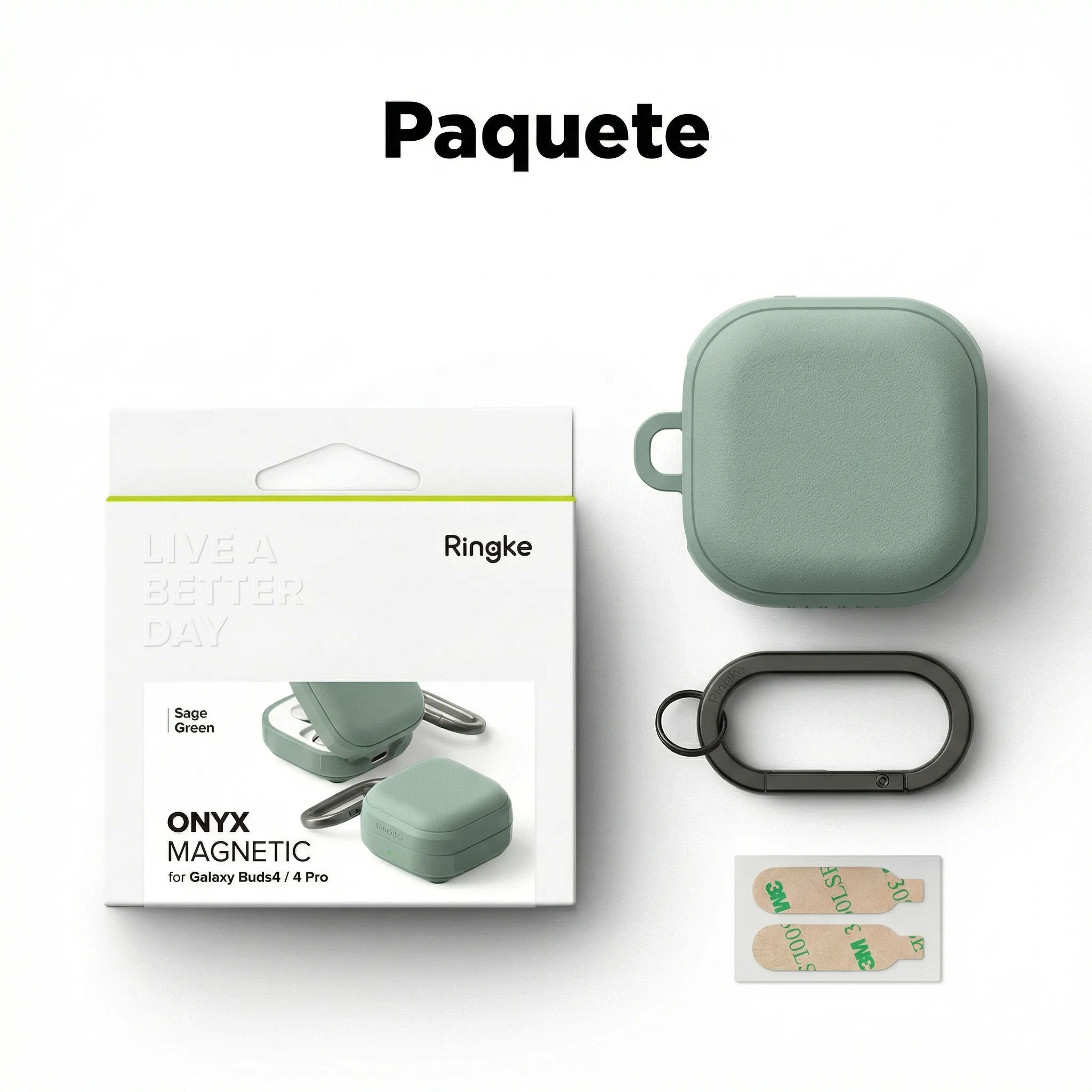 CASE RINGKE PARA GALAXY BUDS 4 Y BUDS 4 PRO ONYX MAGNÉTICO VERDE - 8