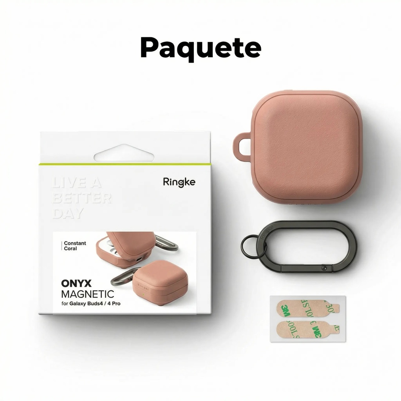 CASE RINGKE PARA GALAXY BUDS 4 Y BUDS 4 PRO ONYX MAGNÉTICO CORAL - 7