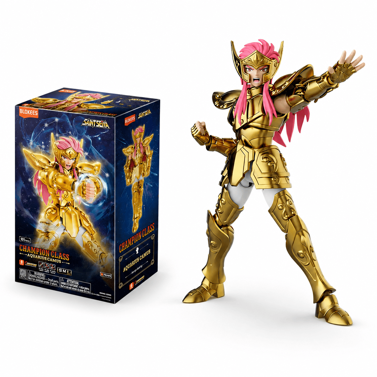 FIGURA COLECCIONABLE BLOKEES SAINT SEIYA CHAMPION CLASS 08 AQUARIUS CAMUS - 1