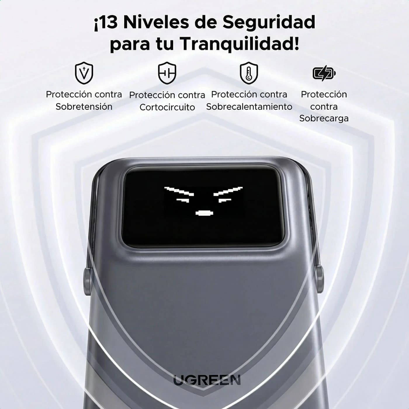 POWER BANK MAGNÉTICO UGREEN UNO 10000MAH 20W PANTALLA GRIS - 5