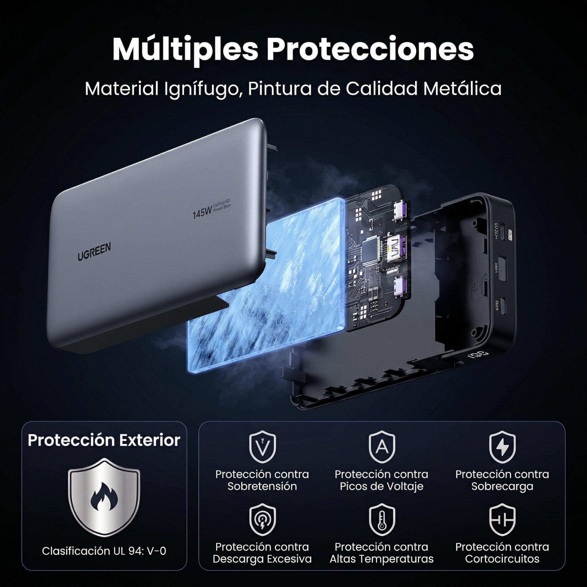 POWER BANK UGREEN NEXODE 25000MAH 145W USB-C PANTALLA LED - 2
