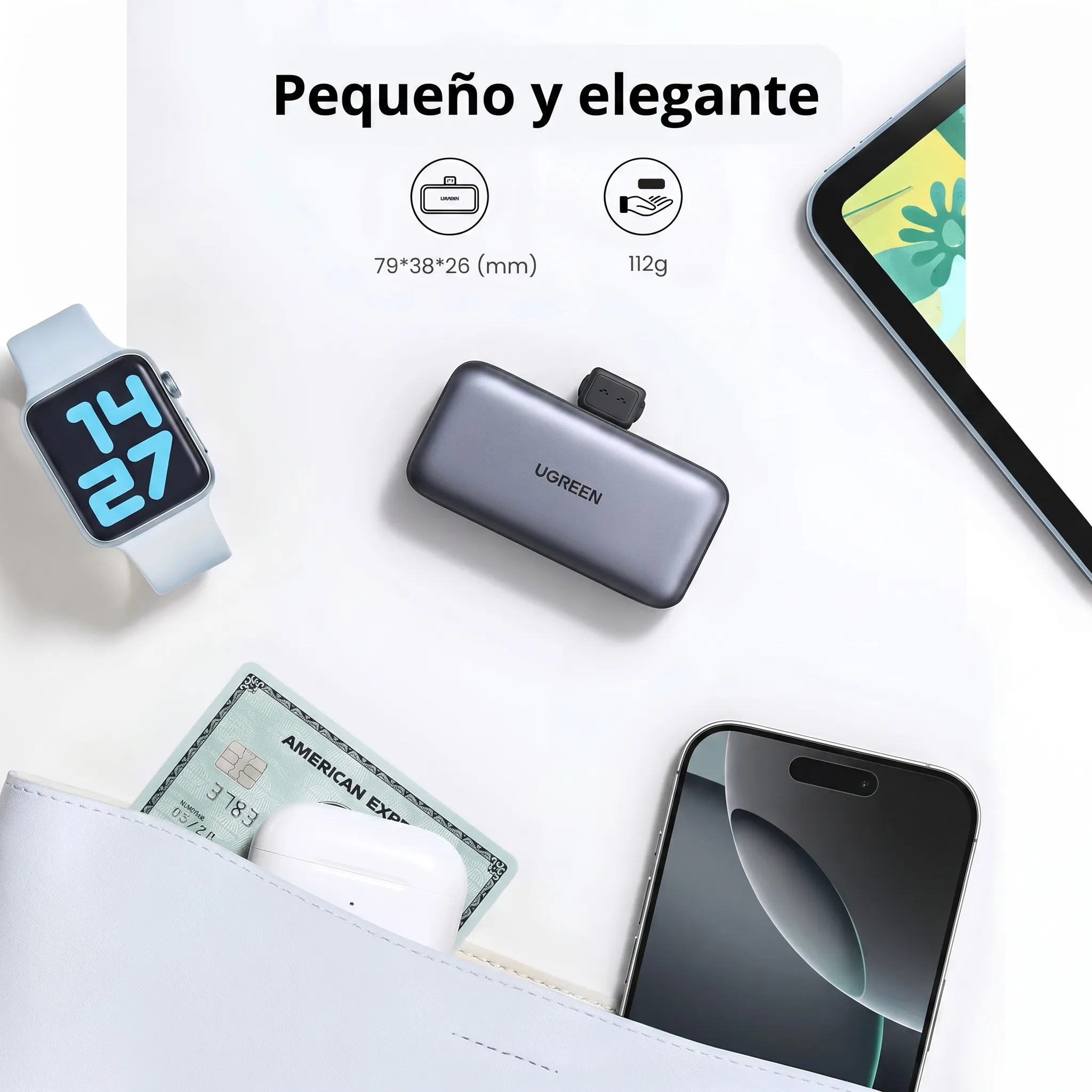 POWER BANK MINI UGREEN 5000 MAh 22.5W 2 PUERTOS USB-C - 2