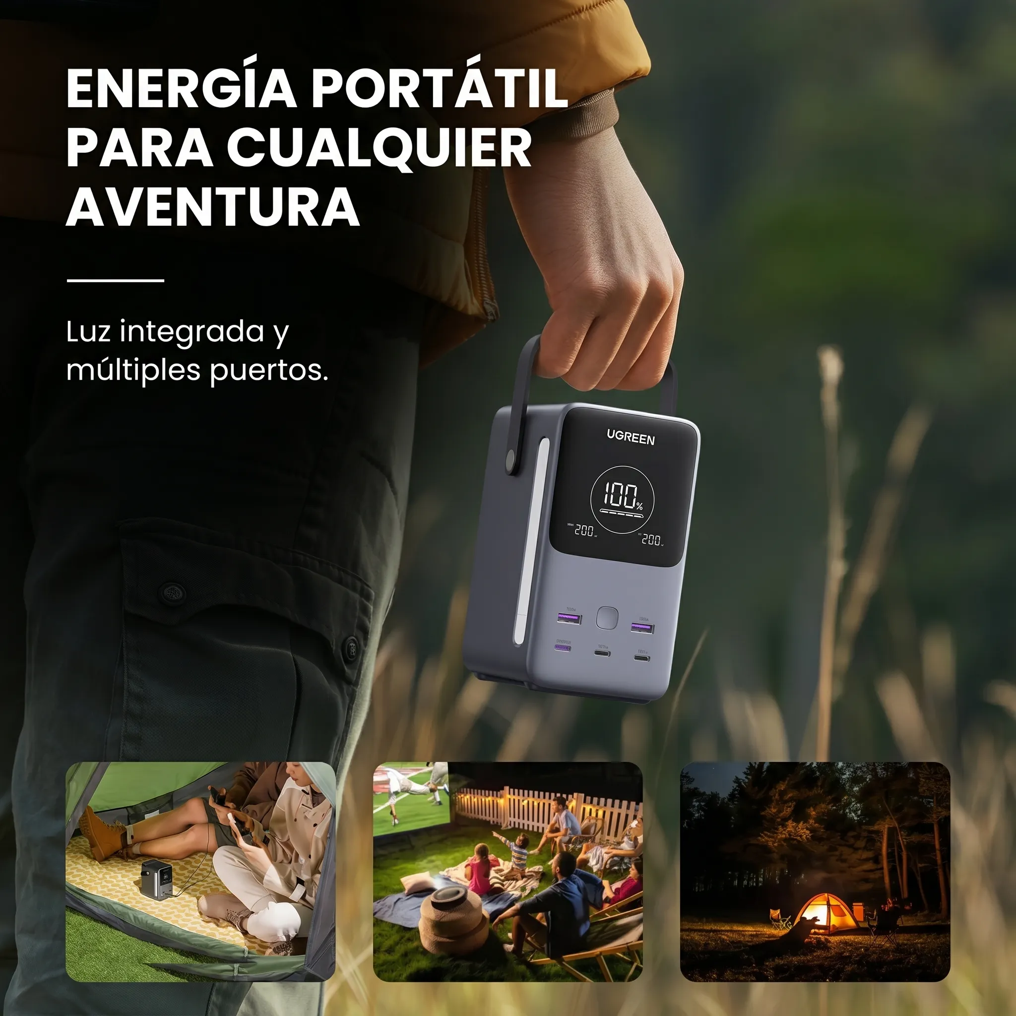 POWER BANK UGREEN 48000MAH 300W PARA LAPTOP 5 PUERTOS - 8