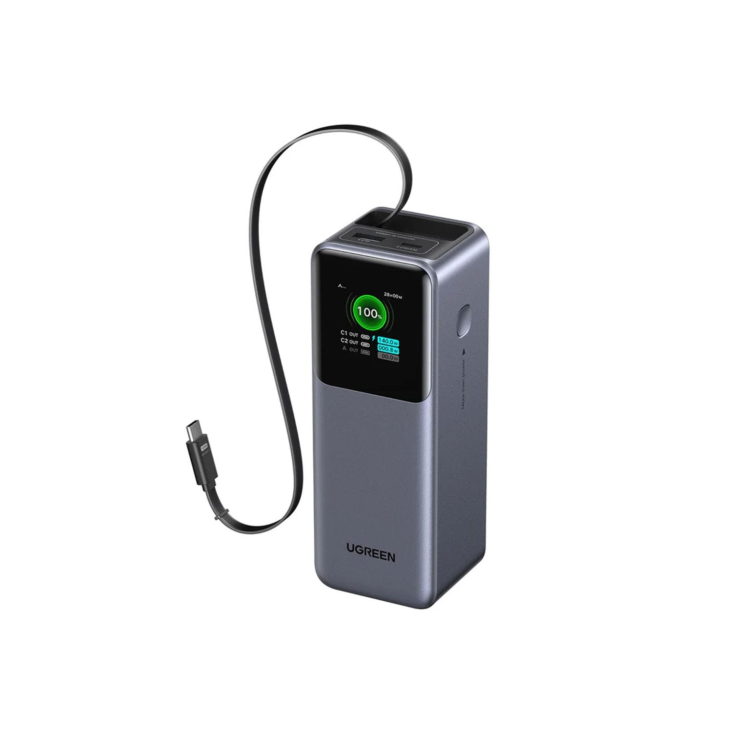 POWER BANK UGREEN NEXODE 20000MAH 165W CABLE USB-C RETRÁCTIL - 1
