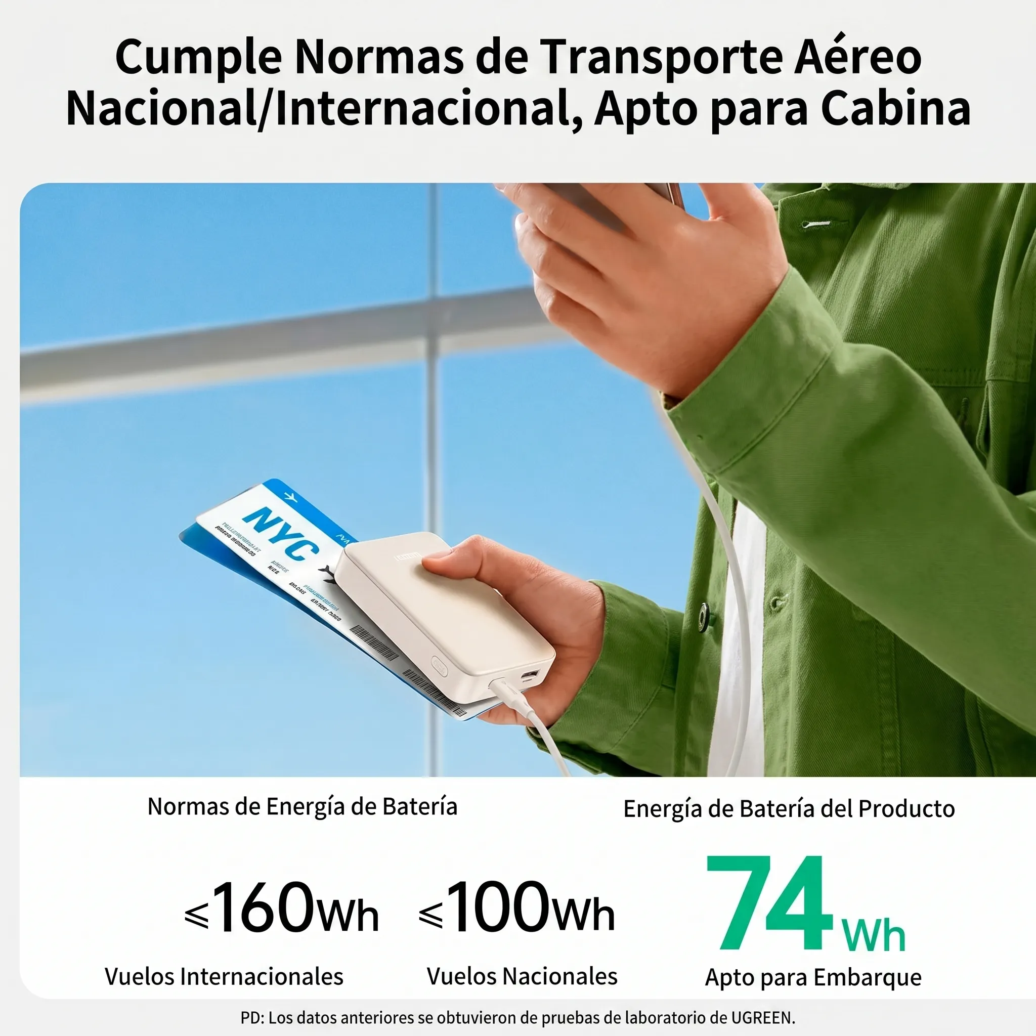 POWER BANK UGREEN 20,000 MAH 30W CARGA RÁPIDA BEIGE - 3