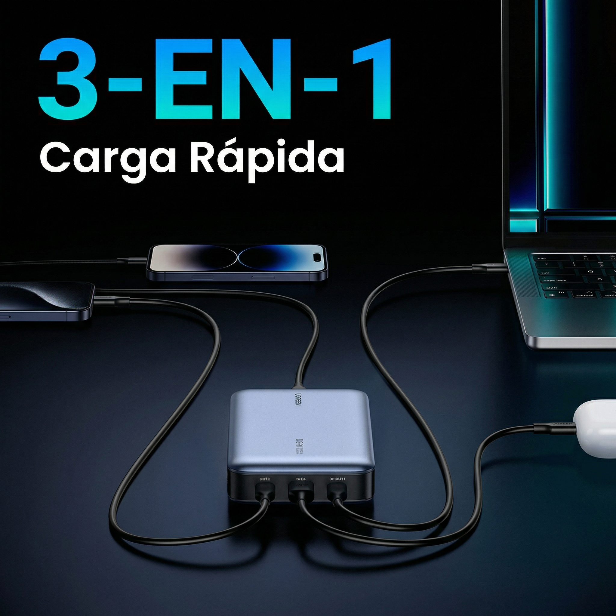 POWER BANK UGREEN NEXODE 20000MAH 100W USB-C PANTALLA LED - 5
