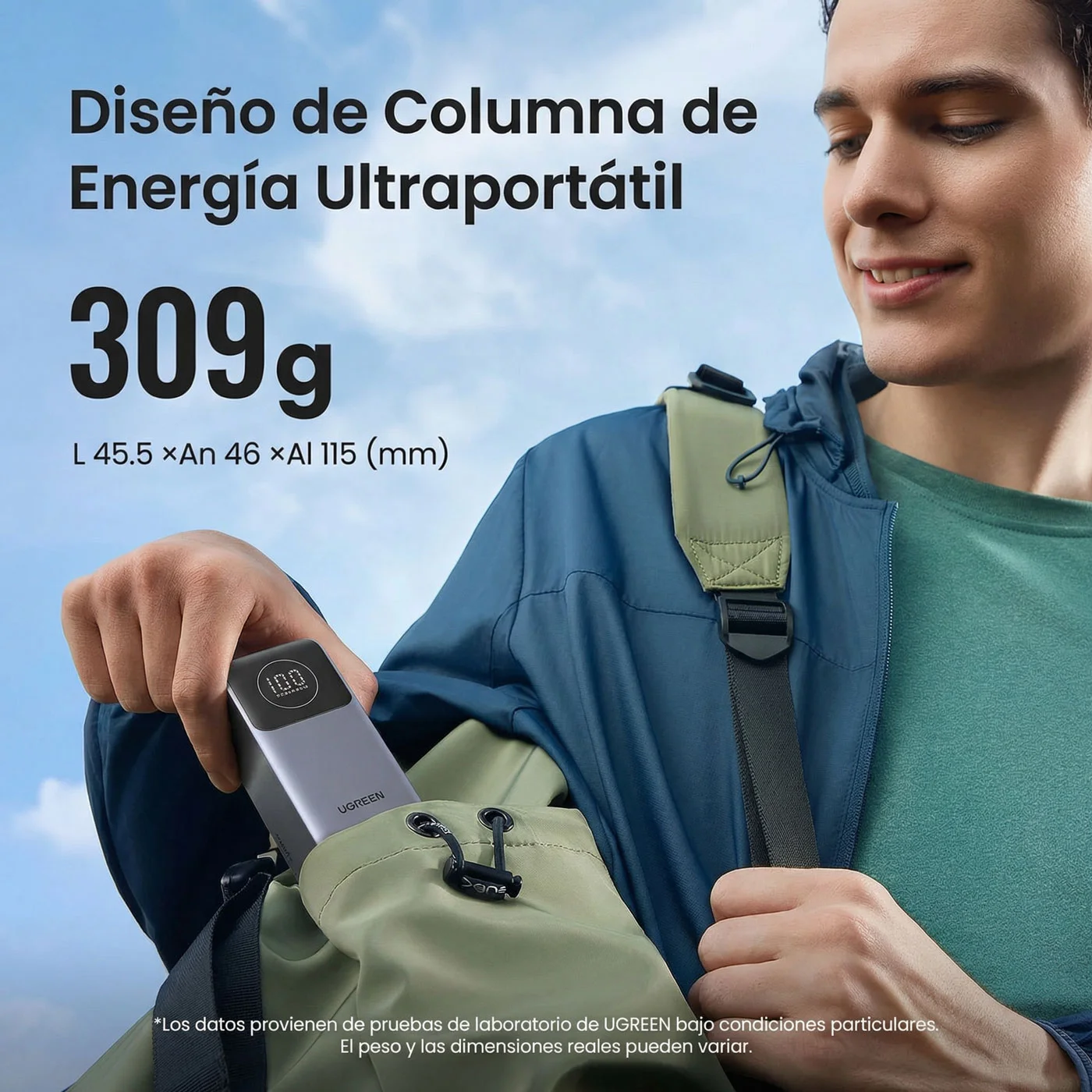 POWER BANK UGREEN NEXODE 12000 MAH 100W PANTALLA DIGITAL - 2