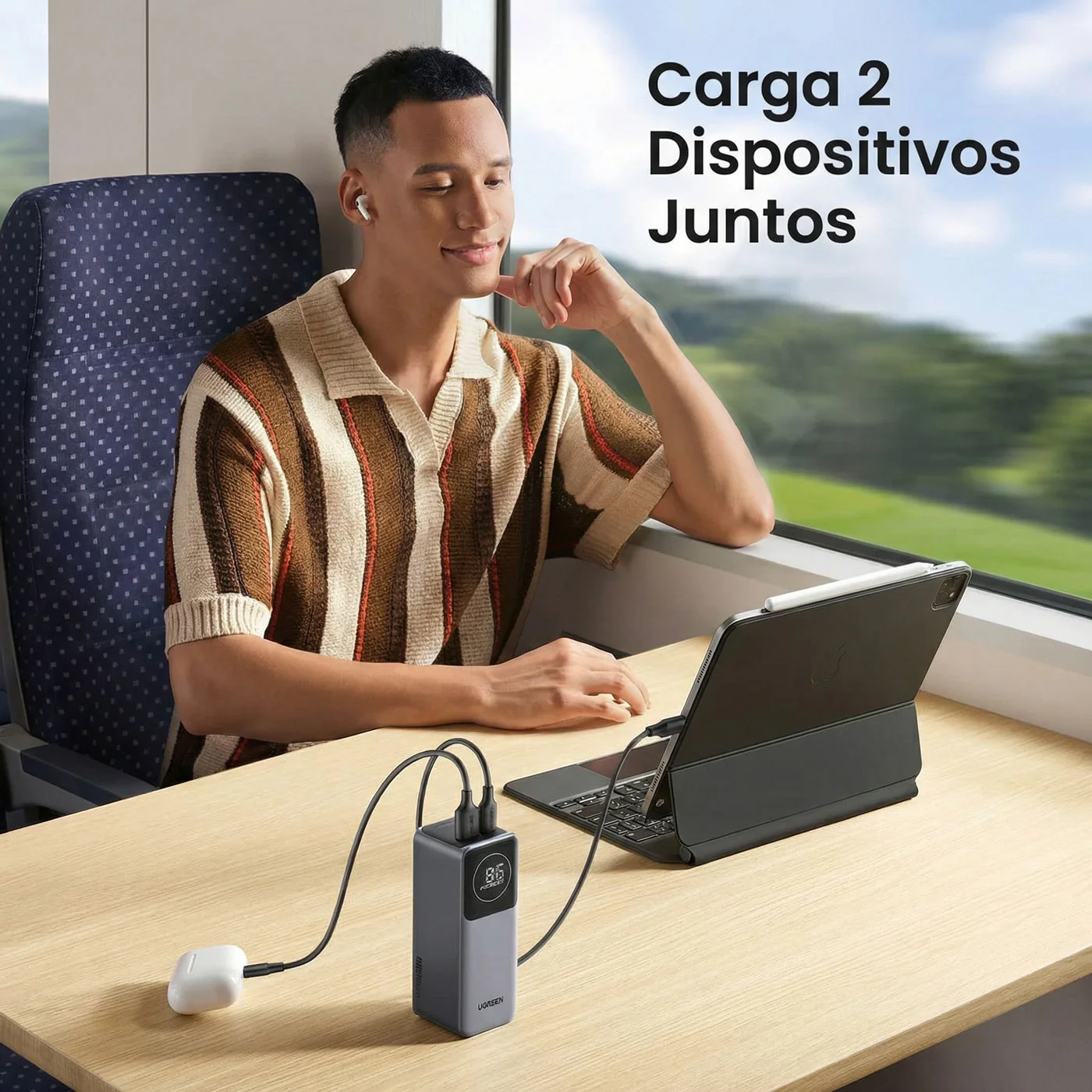 POWER BANK UGREEN NEXODE 12000 MAH 100W PANTALLA DIGITAL - 3
