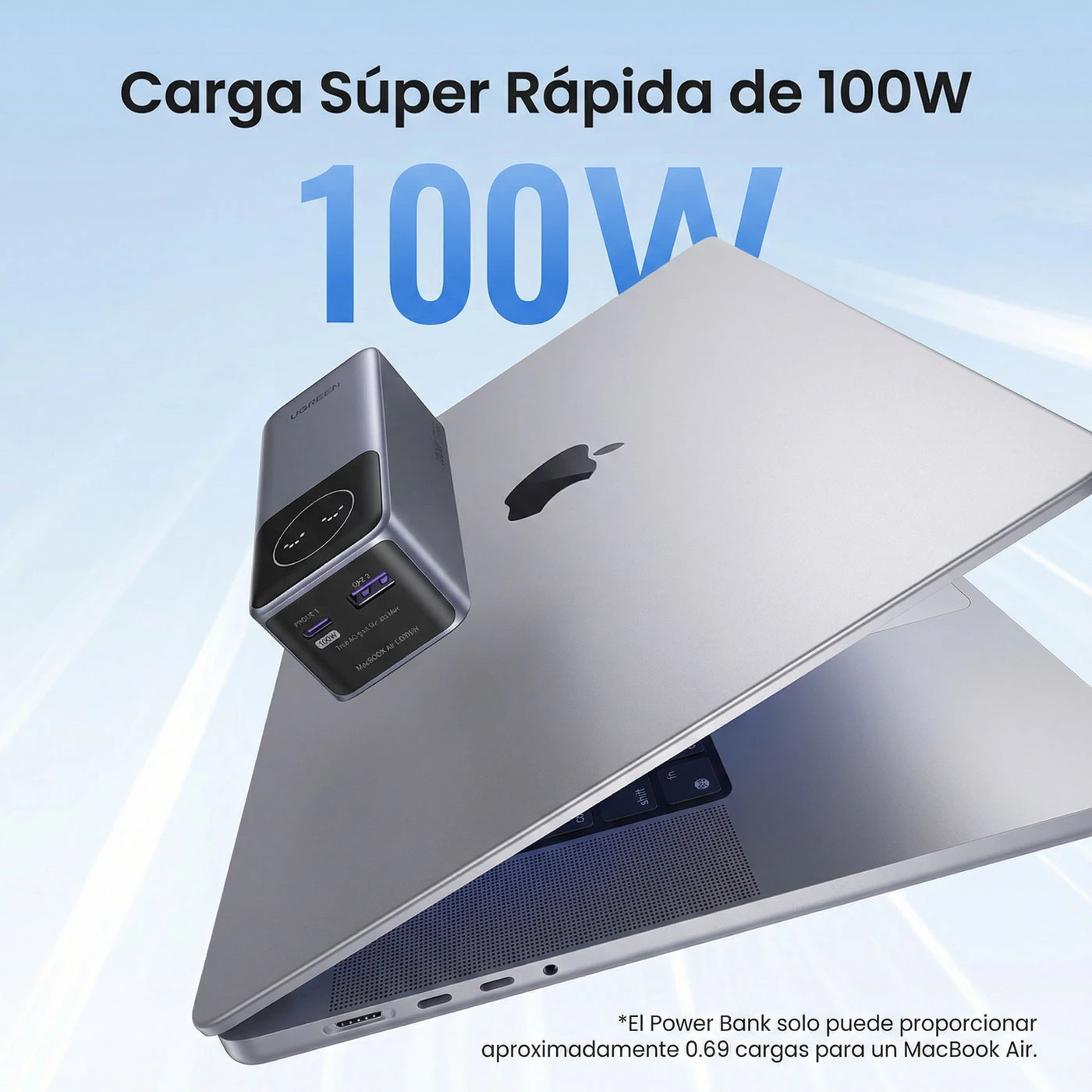 POWER BANK UGREEN NEXODE 12000 MAH 100W PANTALLA DIGITAL - 6