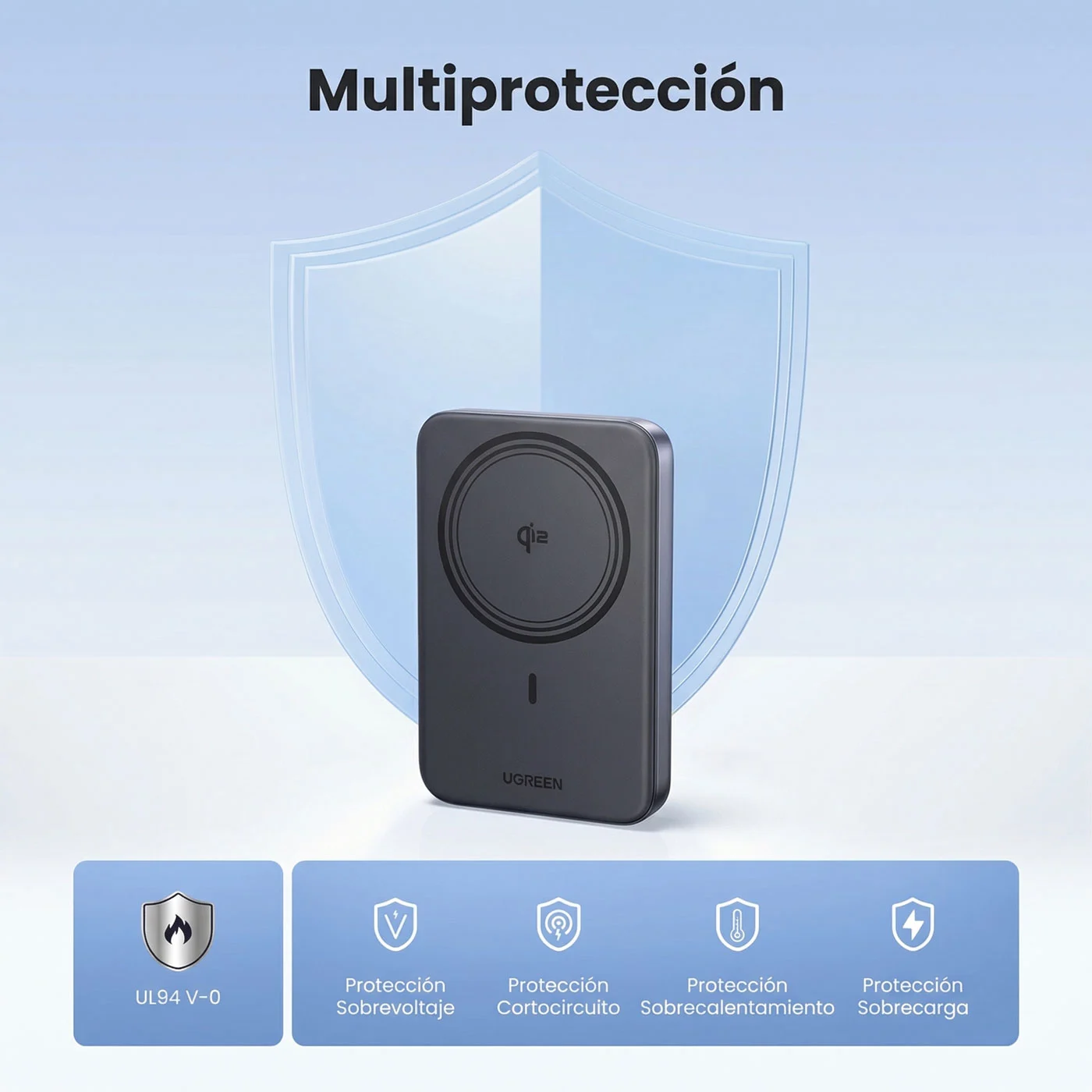 POWER BANK MAGNÉTICO UGREEN 10000MAH QI2 15W USB-C 30W - 7