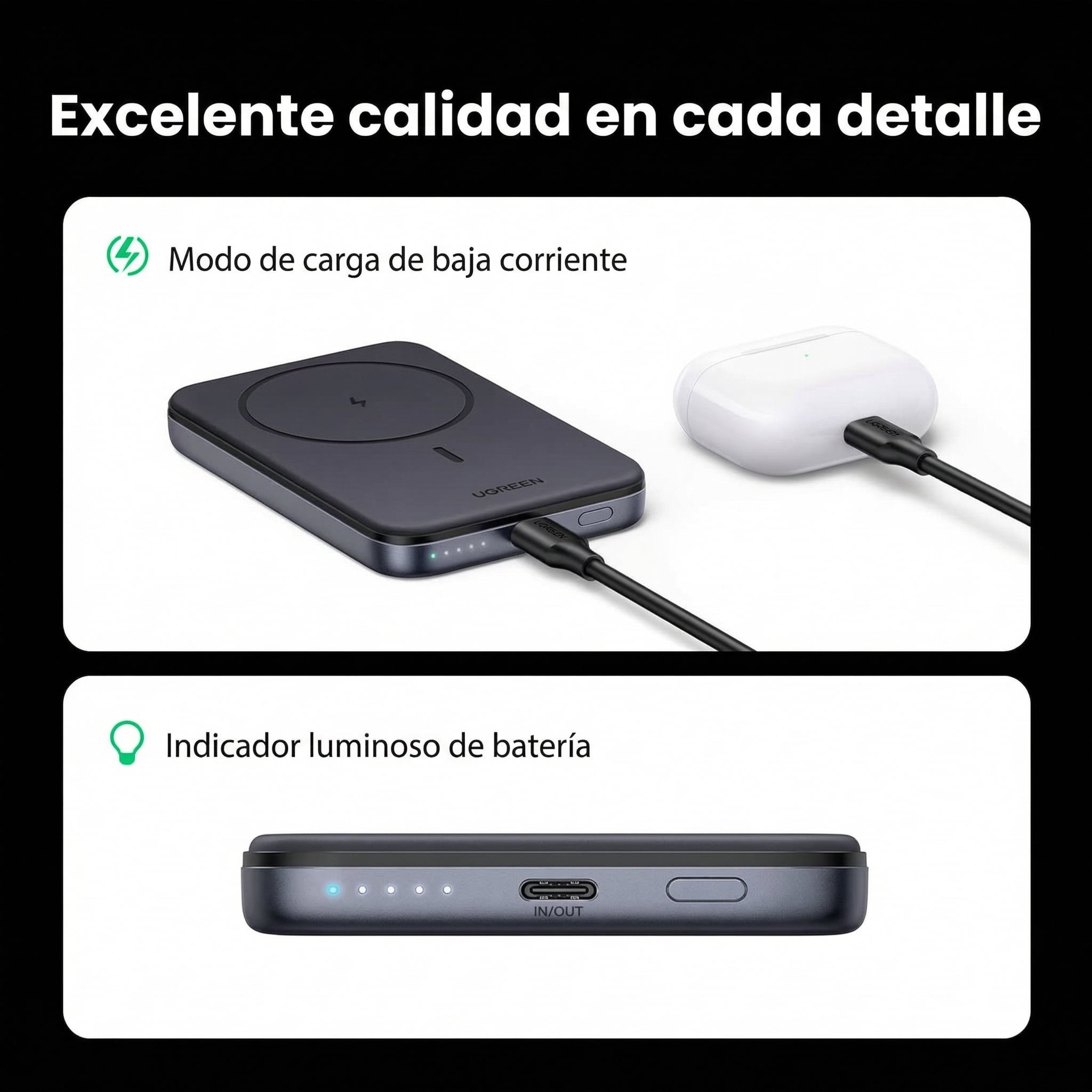 POWER BANK MAGNETICO UGREEN 10000MAH 20W - 3