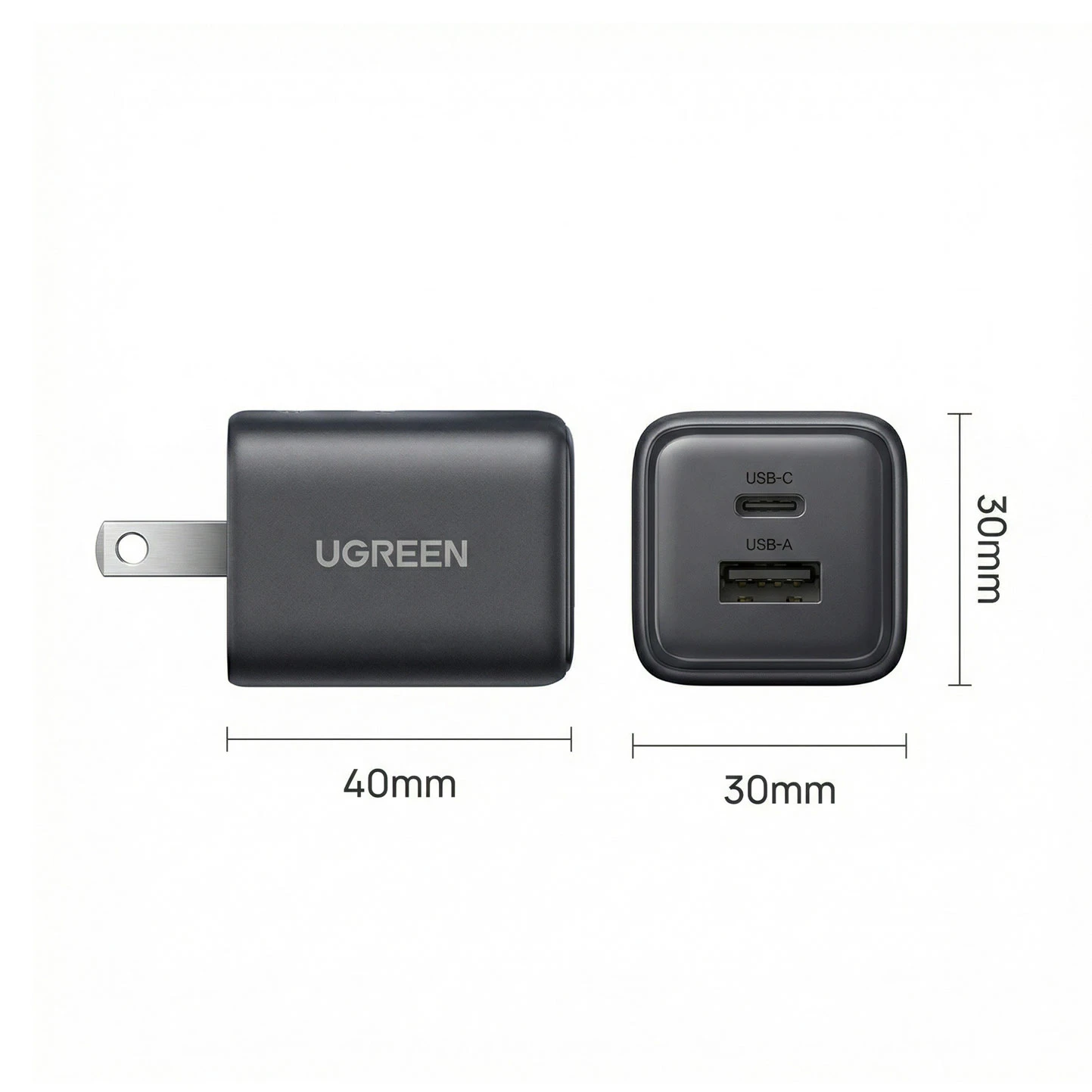 CARGADOR UGREEN 20W GAN 2 PUERTOS 55533 - 2