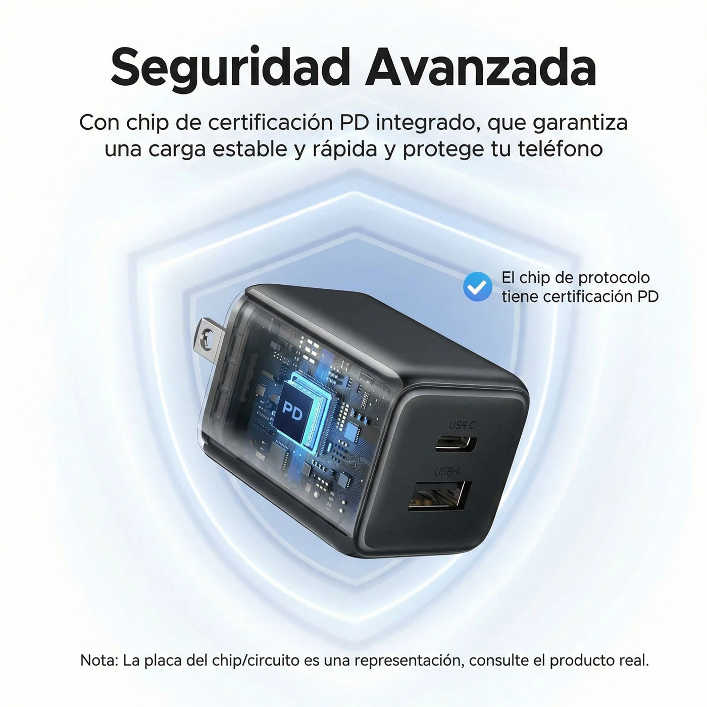 CARGADOR UGREEN 20W GAN 2 PUERTOS 55533 - 7